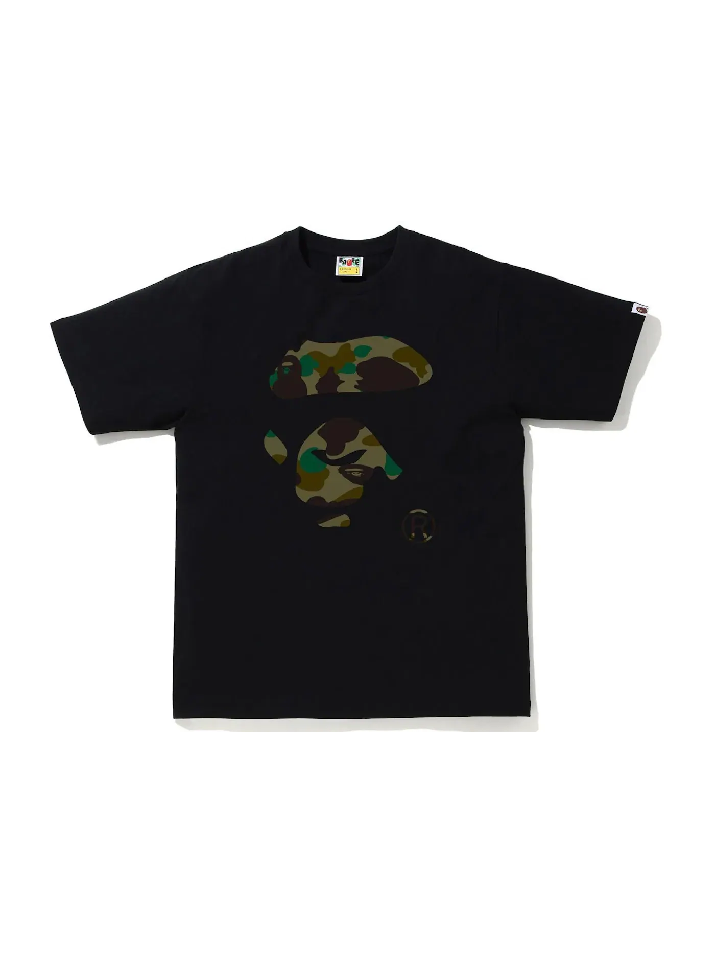 Мужская футболка с принтом BAPE 1st Camo Ape Face Tee BAPE — изображение 1 из 2, черный/зеленый