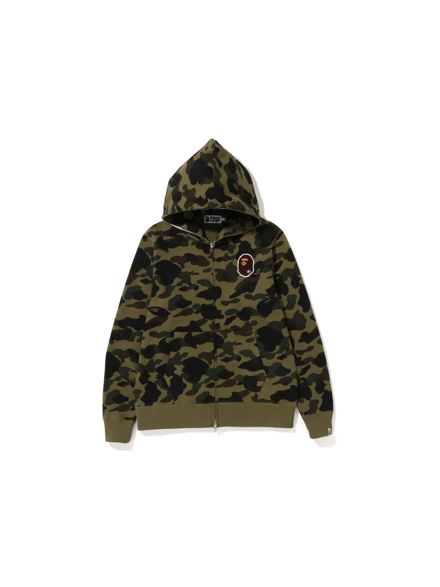 Мужская худи с капюшоном с принтом 1st Camo Ape Head Patched BAPE — изображение 1 из 1, зеленый
