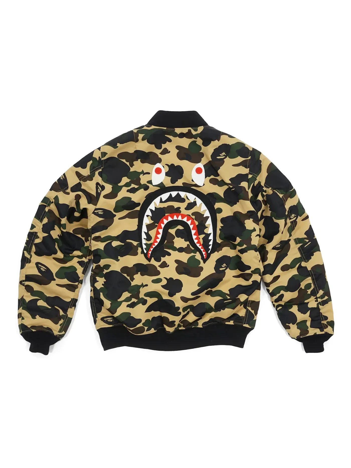 Мужская куртка MA1 с камуфляжем Back Shark BAPE — изображение 1 из 2, желтый