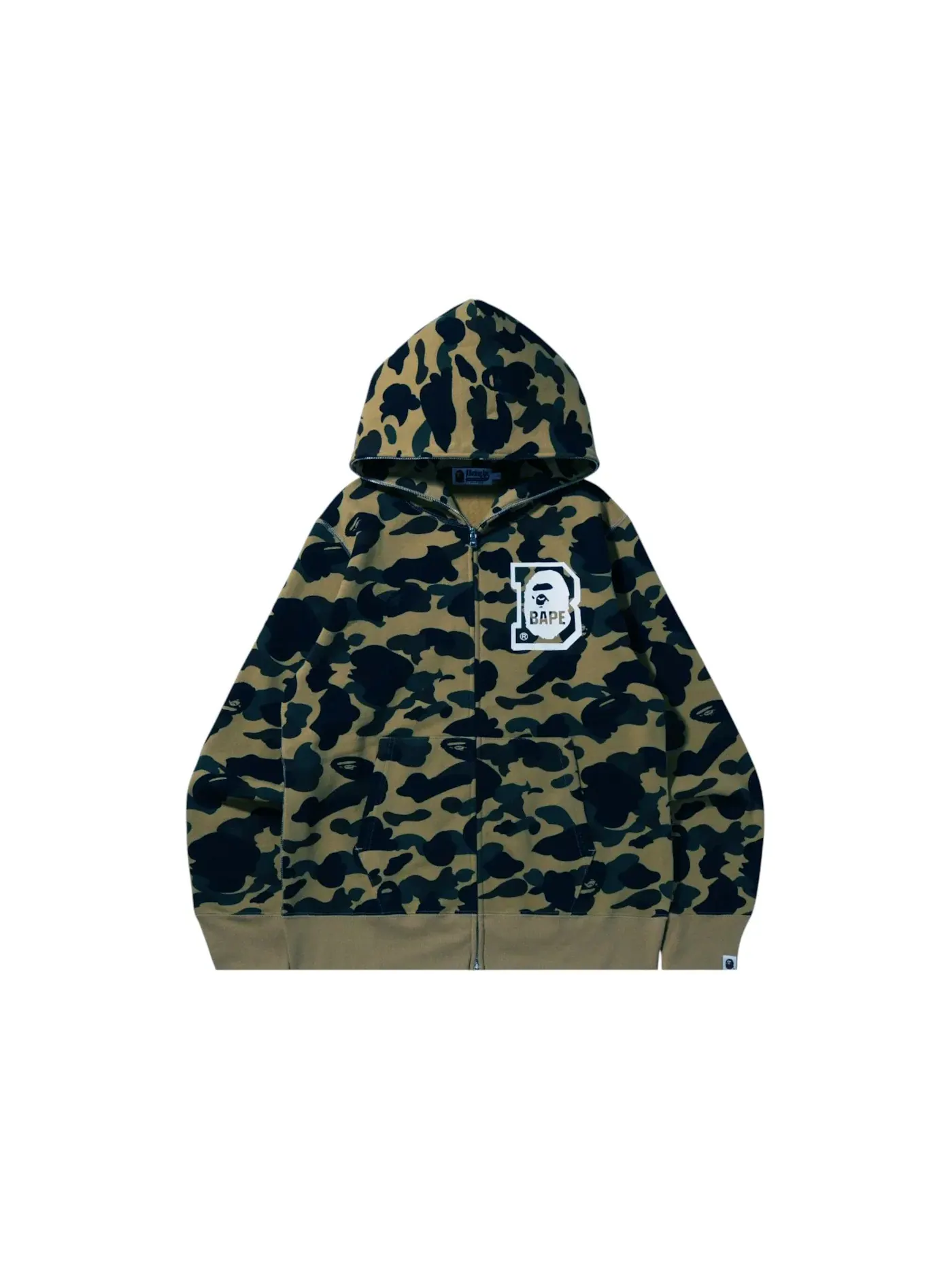 Мужская худи на молнии с принтом BAPE 1st Camo BAPE — изображение 1 из 1, зеленый