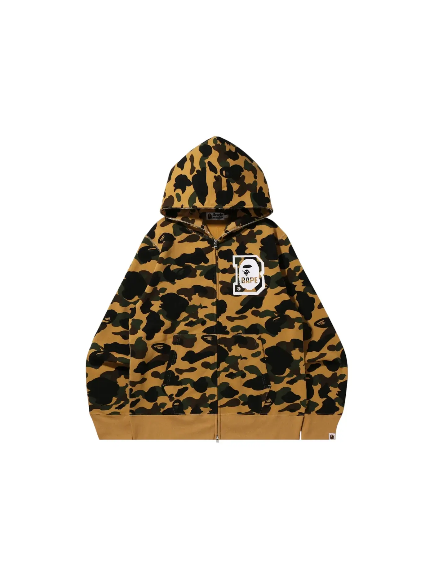 Мужская худи BAPE 1st Camo BAPE Full Zip Hoodie — изображение 1 из 1, желтый