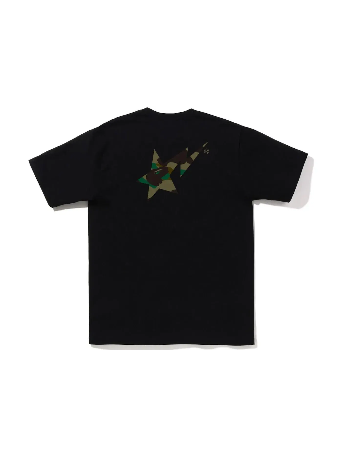 Мужская футболка с принтом BAPE 1st Camo BAPE Sta Logo Tee (FW22) — изображение 2 из 2, черный зеленый