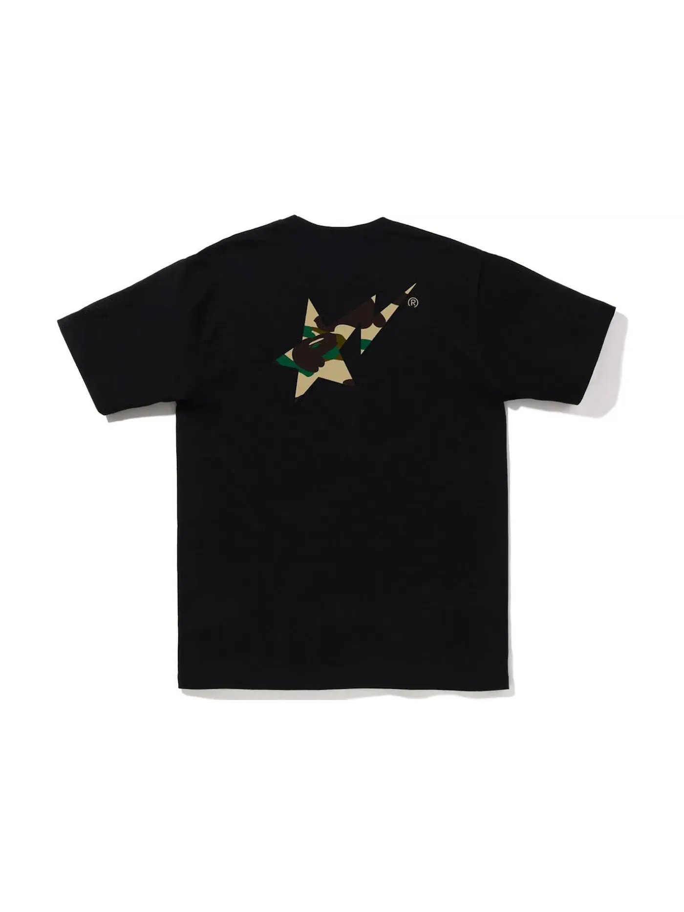 Мужская футболка с принтом BAPE 1st Camo BAPE Sta Logo Tee (FW22) — изображение 2 из 2, черный желтый