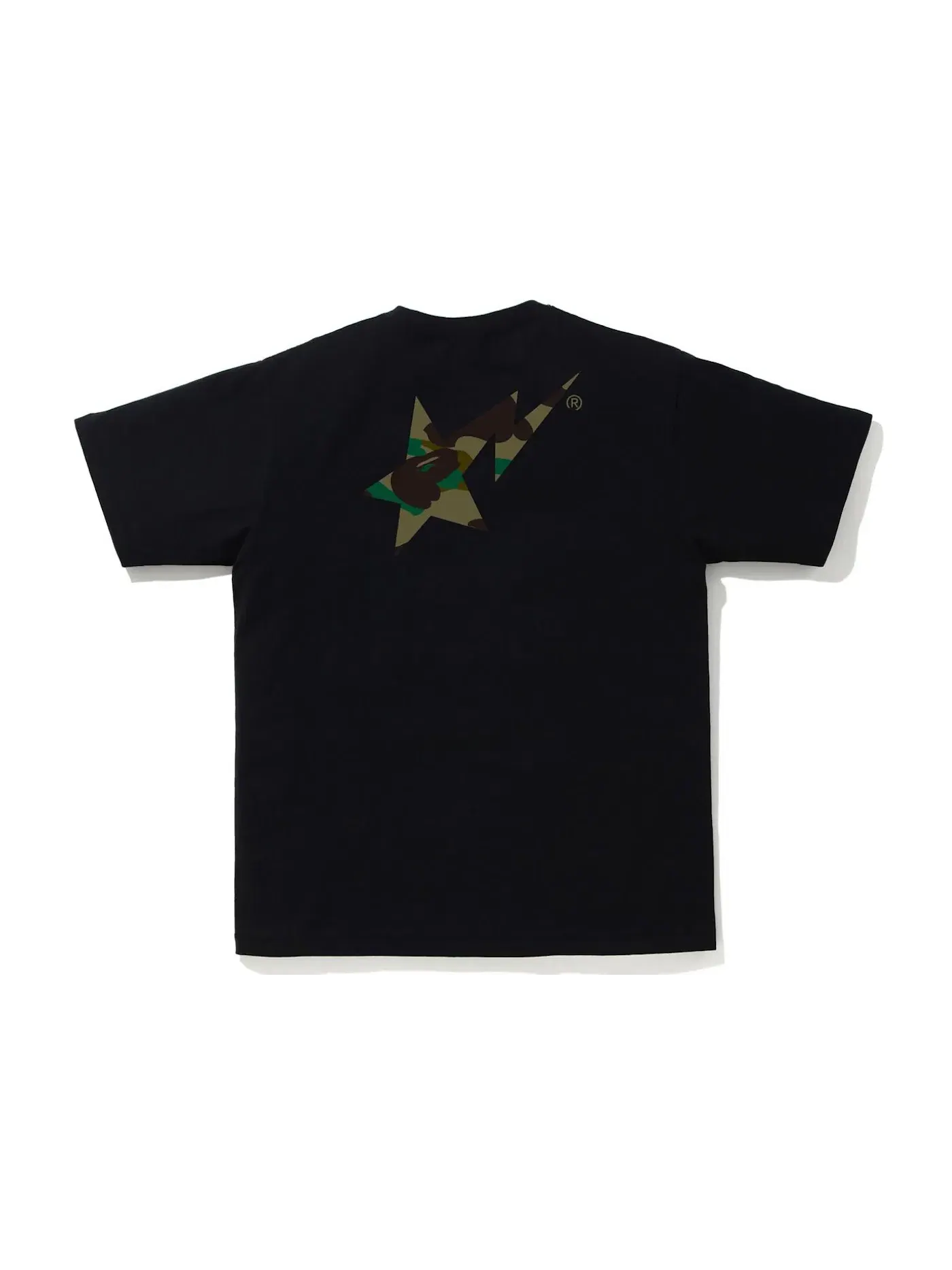 Мужская футболка с принтом BAPE 1st Camo Bapesta Logo Tee BAPE — изображение 2 из 2, черный/зеленый