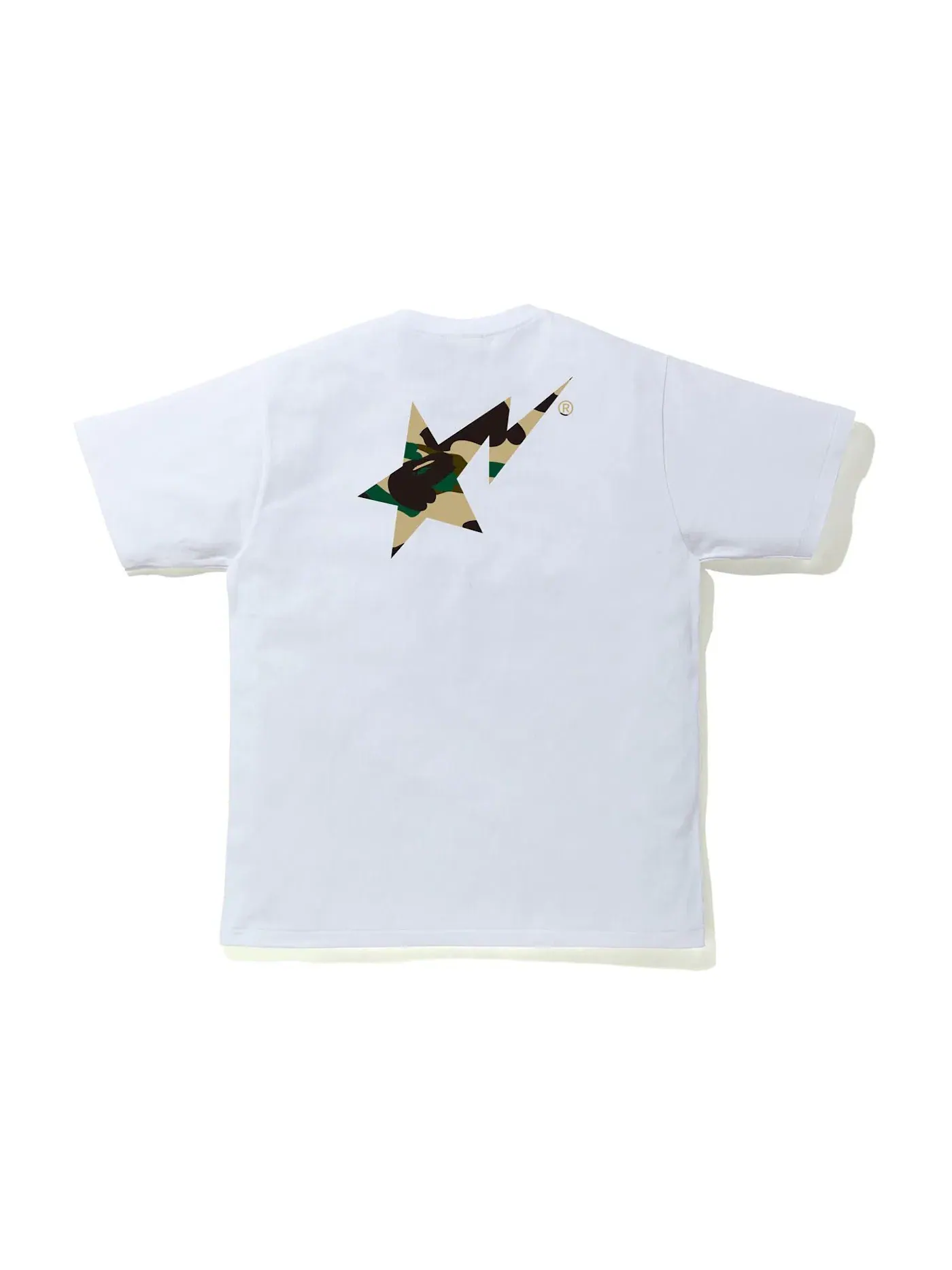 Мужская футболка с принтом BAPE 1st Camo Bapesta Logo Tee BAPE — изображение 2 из 2, белый/желтый