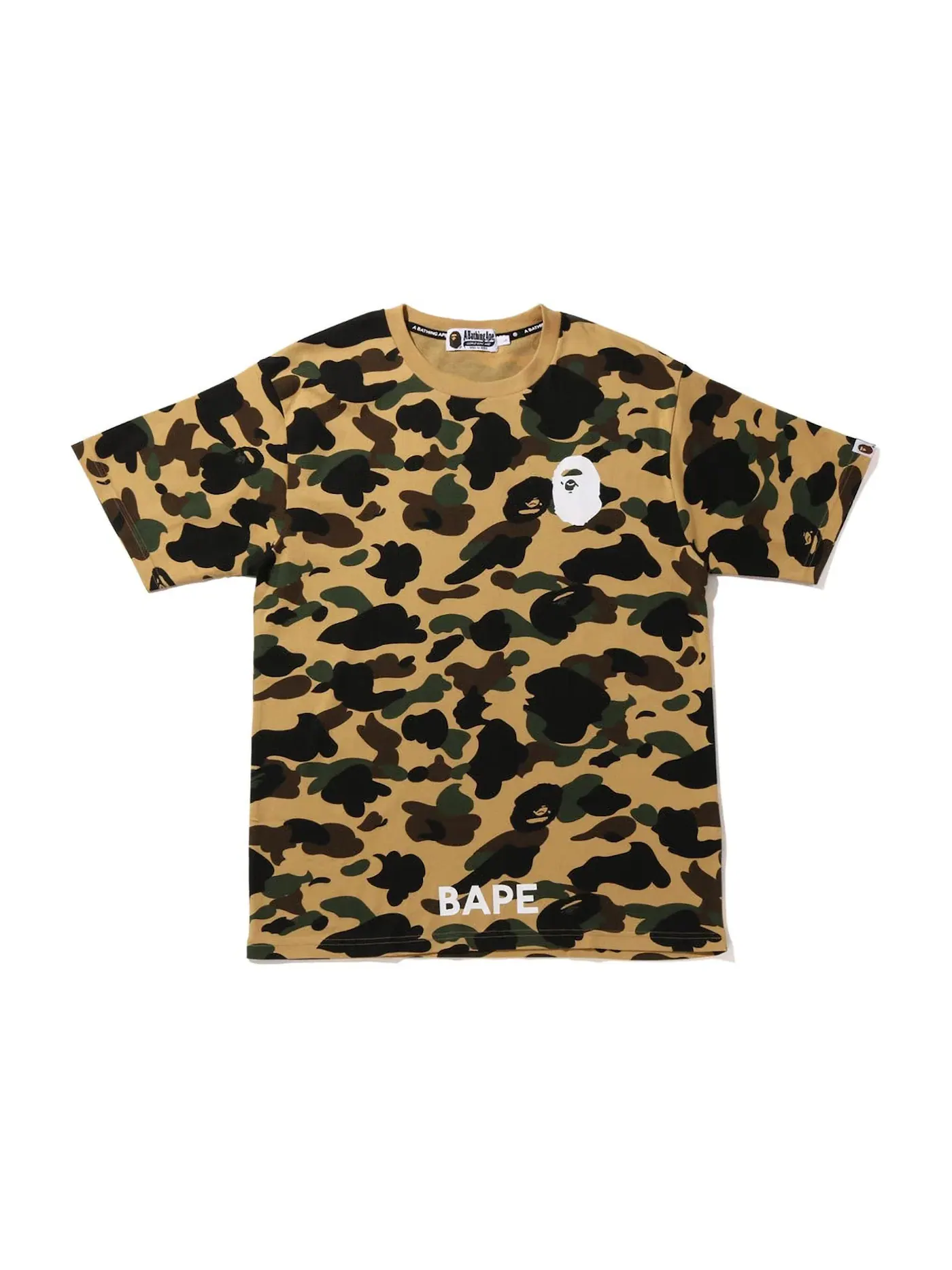 Мужская футболка с принтом BAPE 1st Camo Bathing Ape Tee BAPE — изображение 1 из 2, желтый