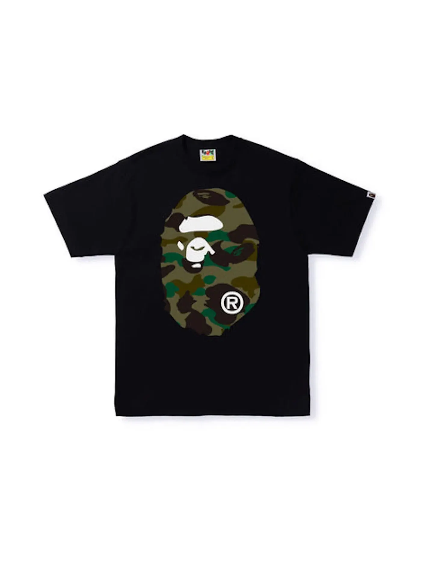 Мужская футболка с принтом BAPE 1st Camo Big Ape Head Tee — изображение 1 из 2, черный/зеленый