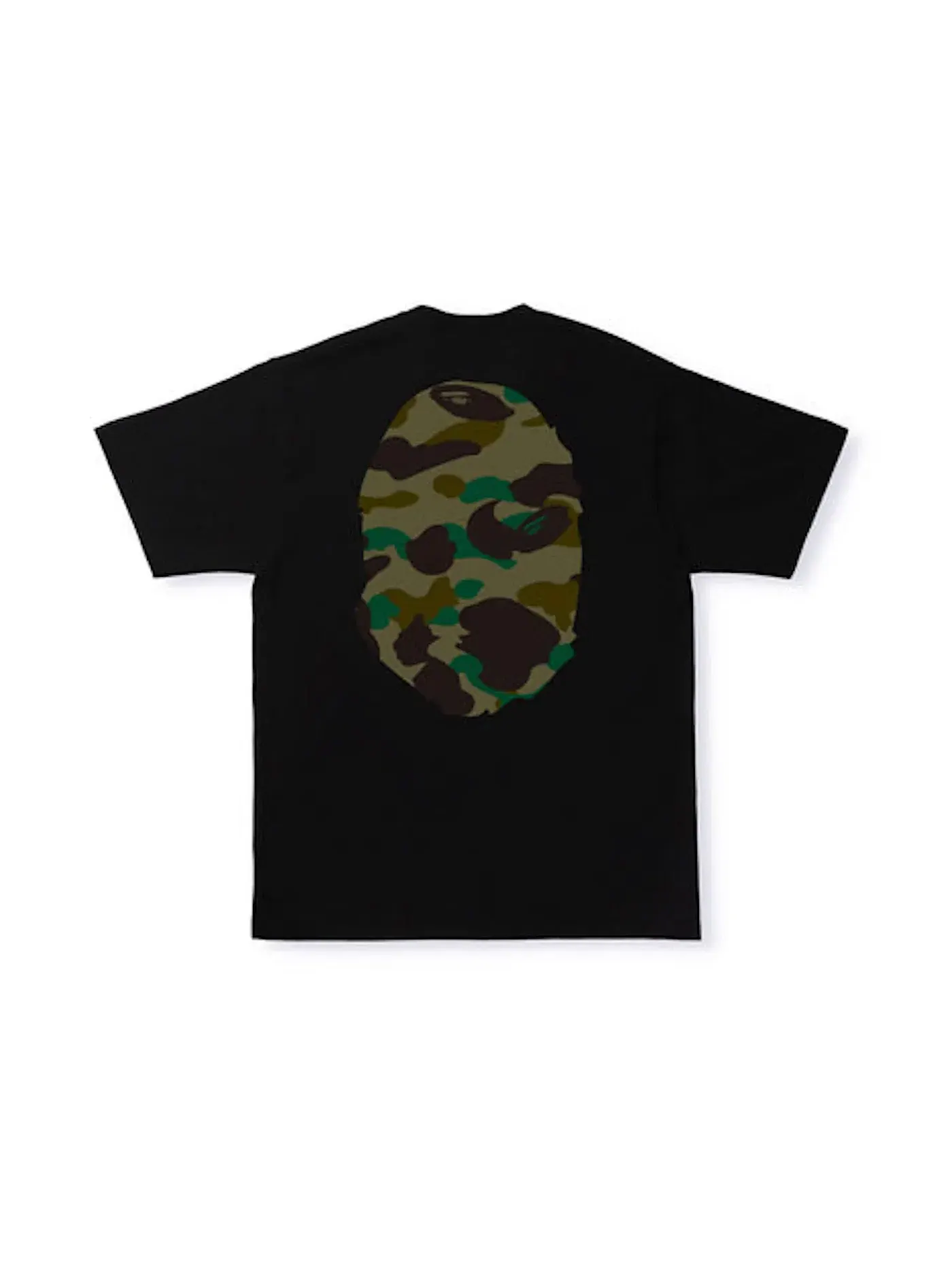 Мужская футболка с принтом BAPE 1st Camo Big Ape Head Tee — изображение 2 из 2, черный/зеленый