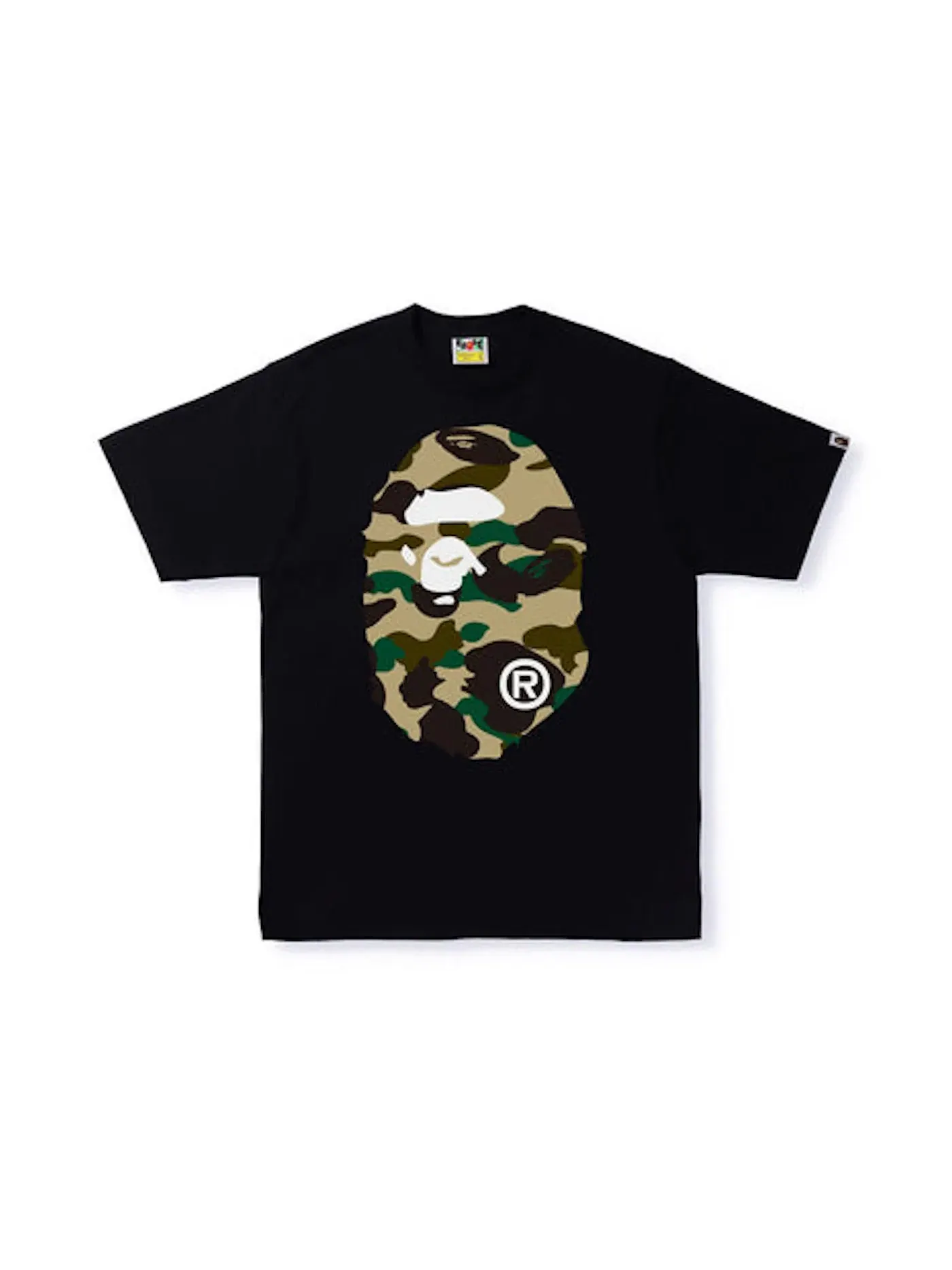 Мужская футболка с принтом BAPE 1st Camo Big Ape Head Tee BAPE — изображение 1 из 2, черный желтый
