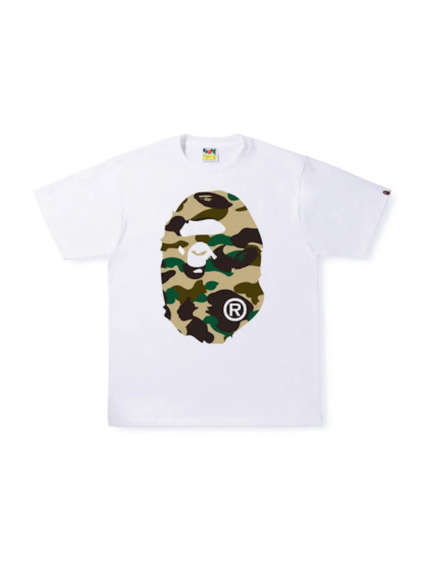Мужская футболка с принтом BAPE 1st Camo Big Ape Head Tee BAPE — изображение 1 из 2, белый/желтый