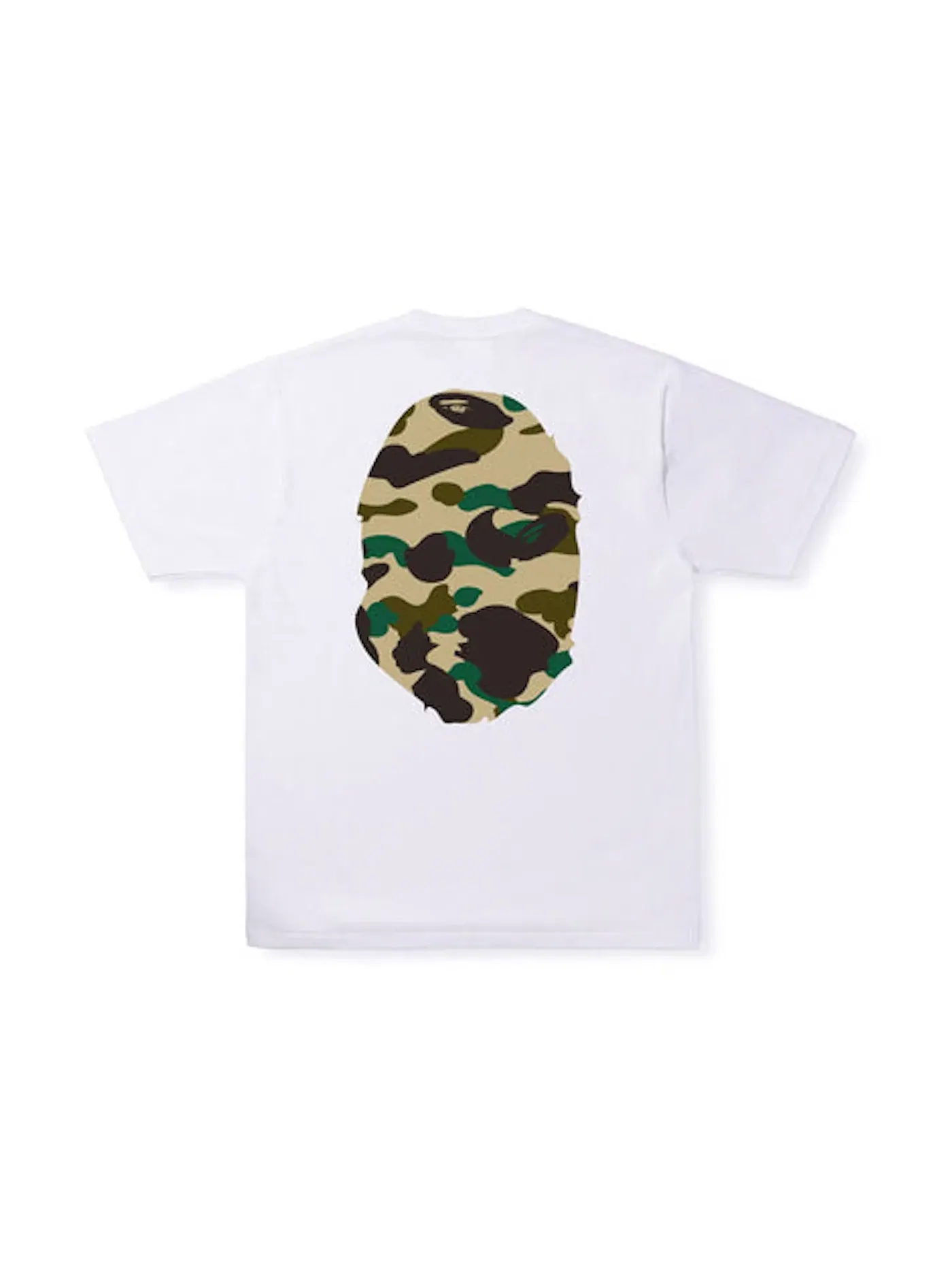 Мужская футболка с принтом BAPE 1st Camo Big Ape Head Tee BAPE — изображение 2 из 2, белый/желтый