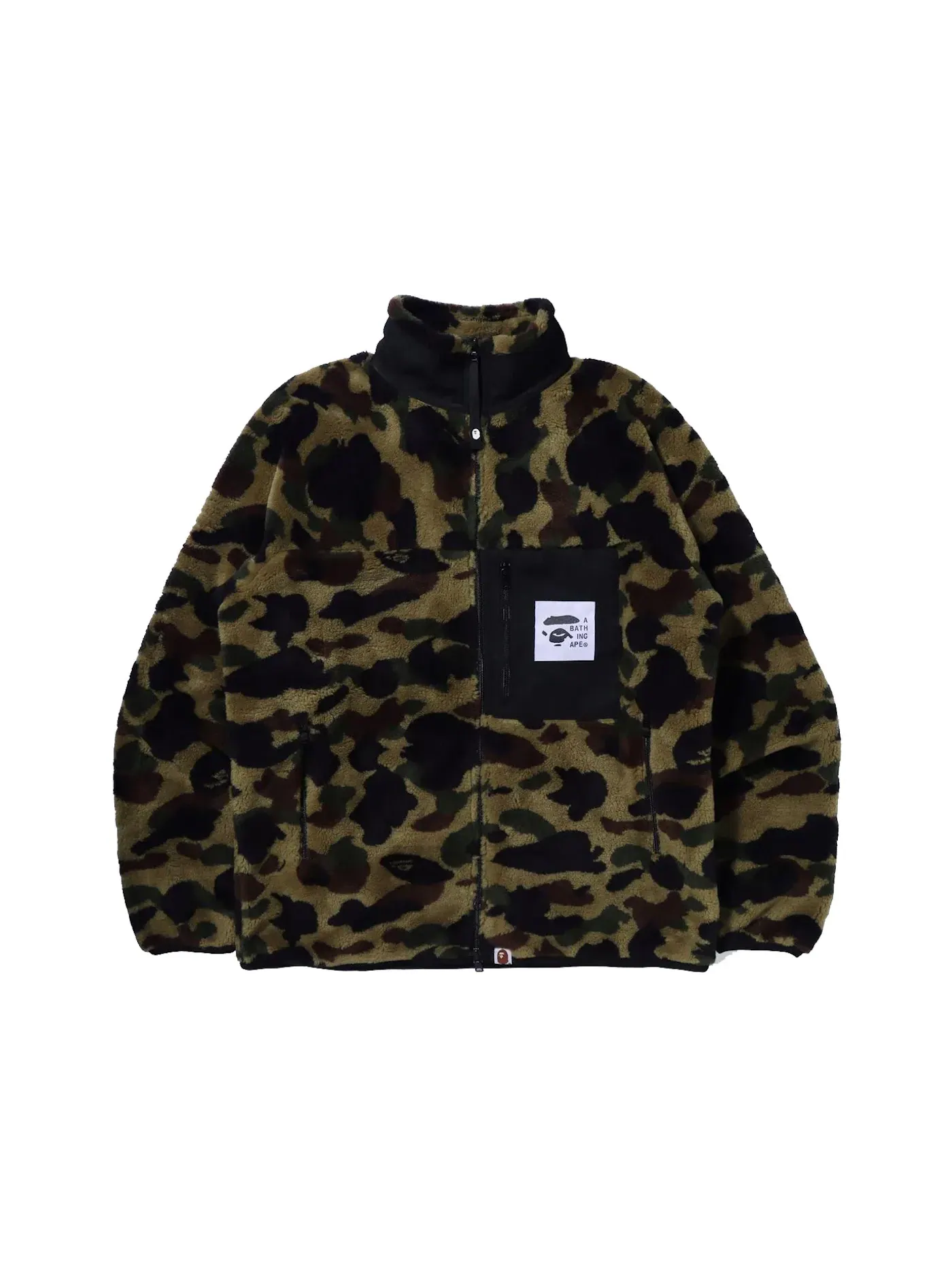 Мужская куртка-бомбер с камуфляжным принтом BAPE 1st Camo Boa Jacket (FW21) BAPE — изображение 1 из 1, зеленый