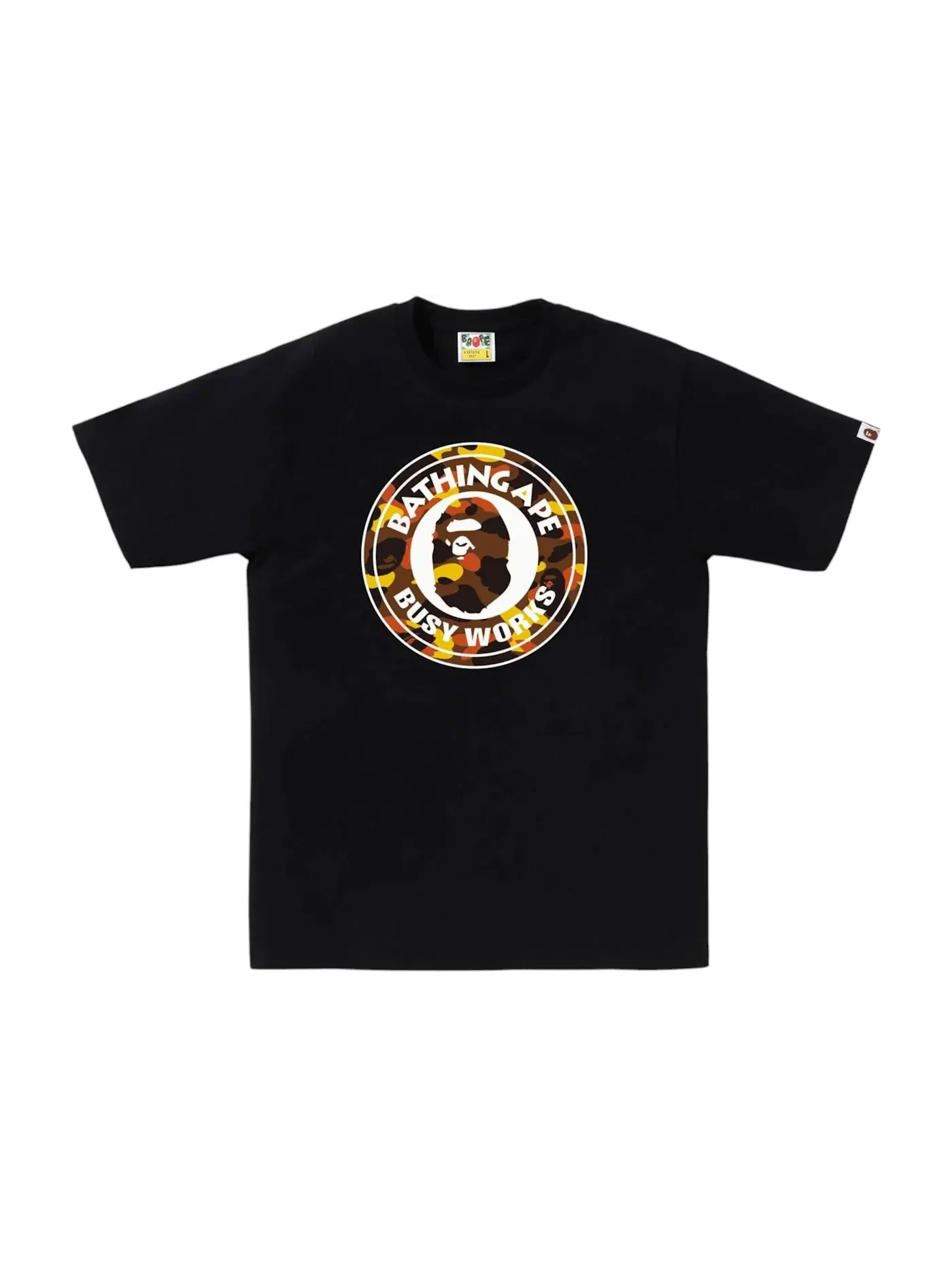 Мужская футболка с камуфляжным принтом BAPE Tee — изображение 1 из 1, черный/оранжевый