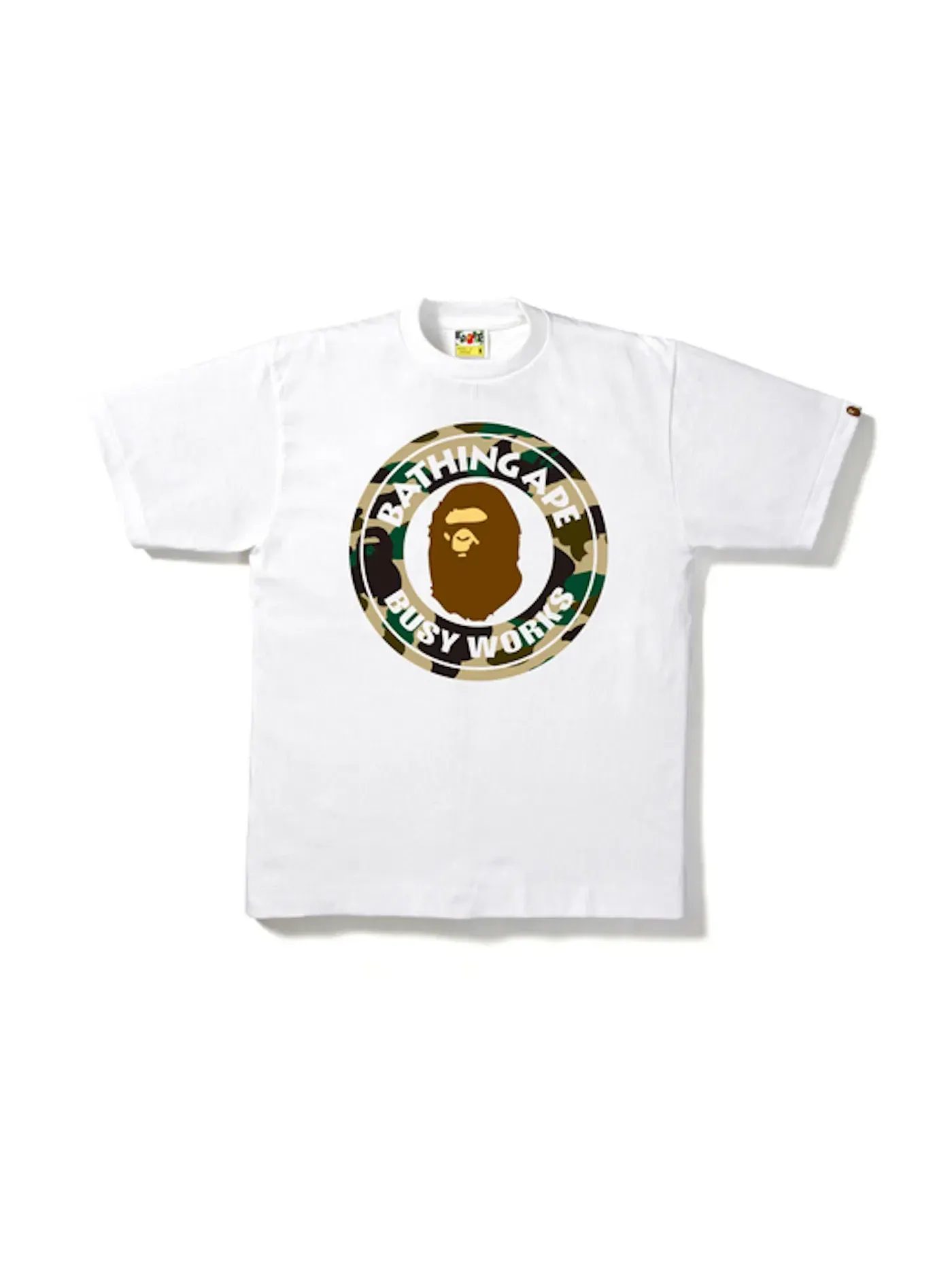 Мужская футболка с принтом BAPE 1st Camo Busy Works Tee BAPE — изображение 1 из 1, белый/бежевый
