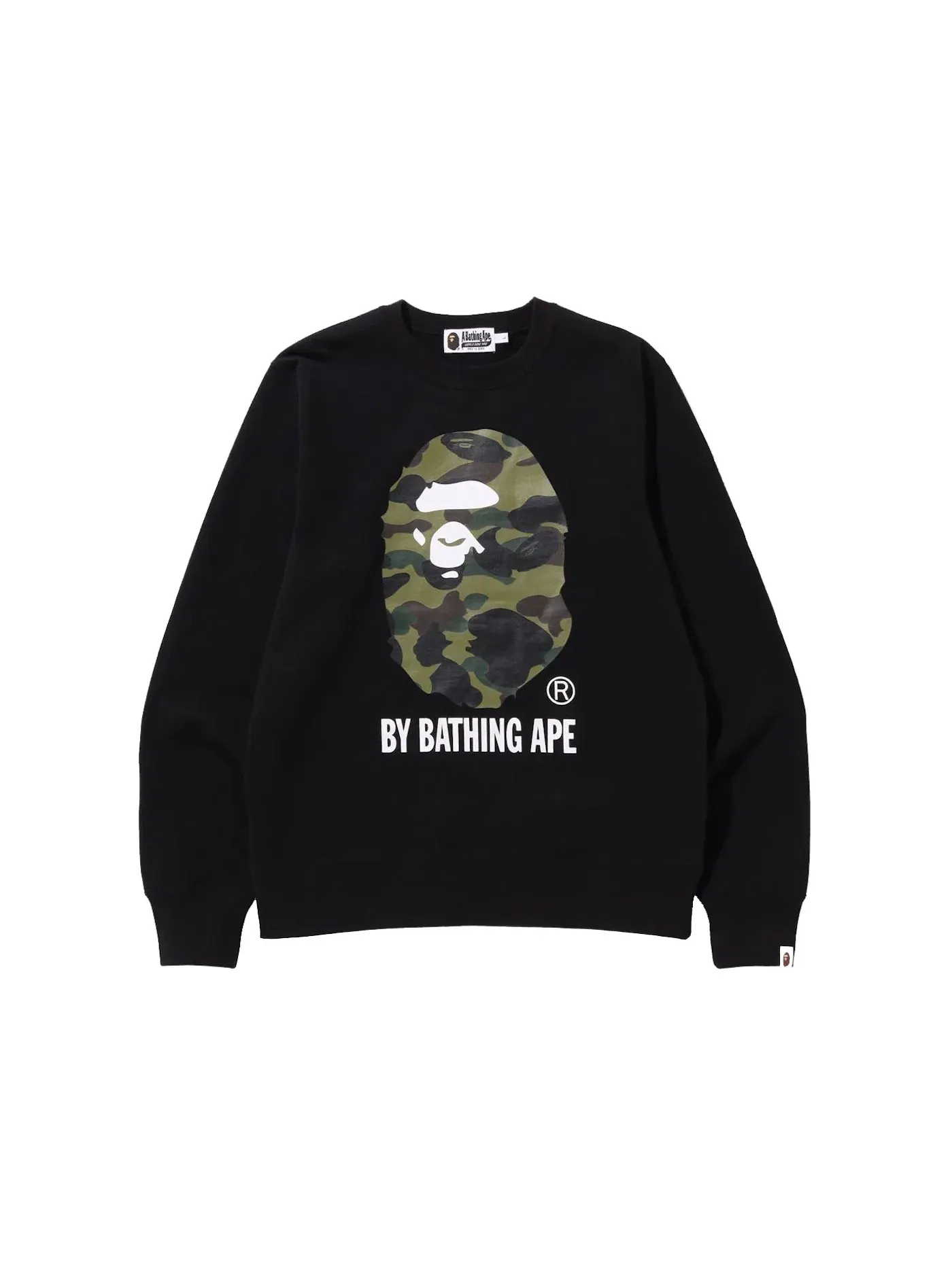 Мужской свитшот с камуфляжным принтом BAPE 1st Camo By Bathing Ape Crewneck BAPE — изображение 1 из 1, черный