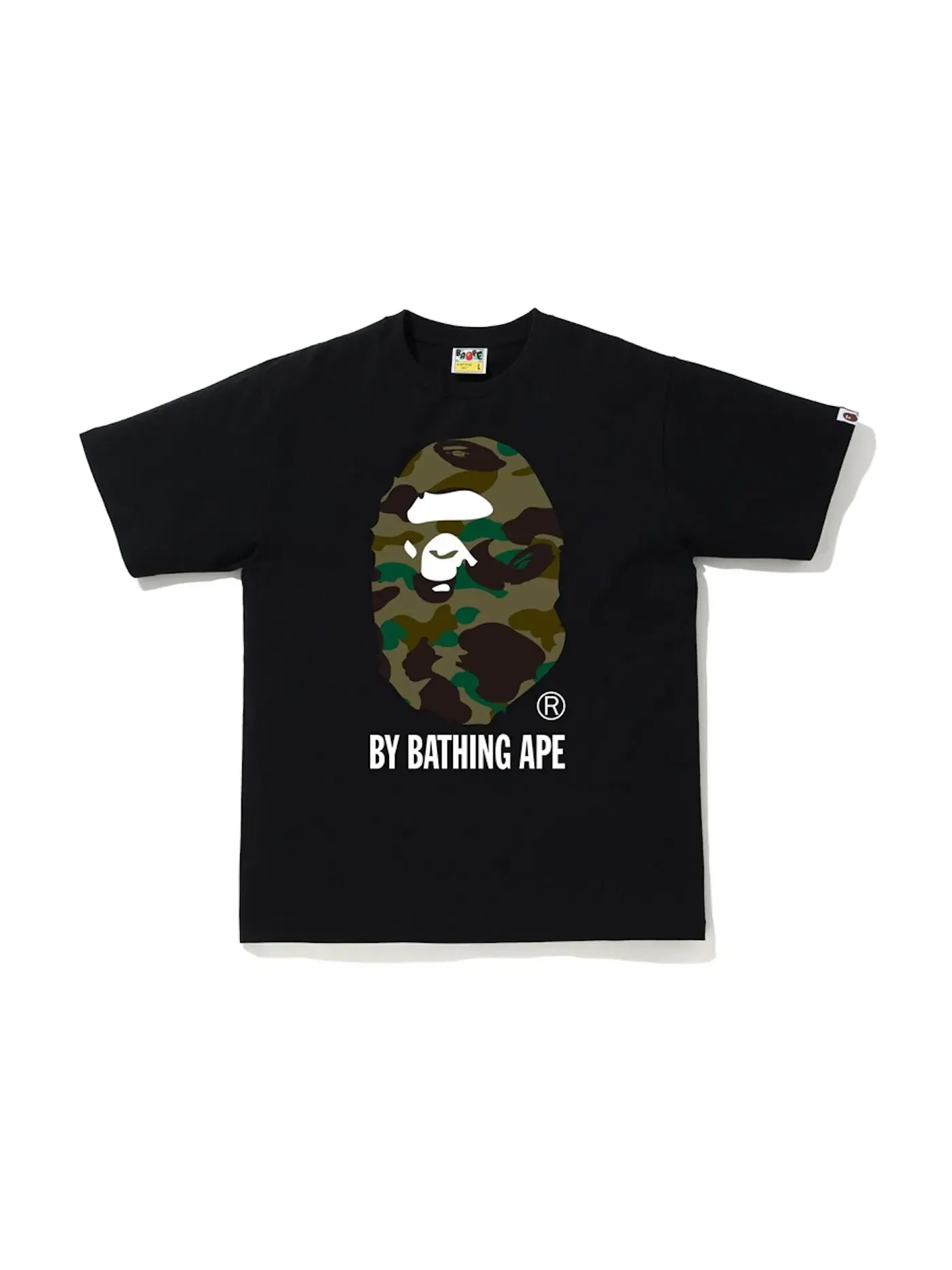 Мужская футболка с камуфляжным принтом BAPE Tee — изображение 1 из 1, черный/зеленый