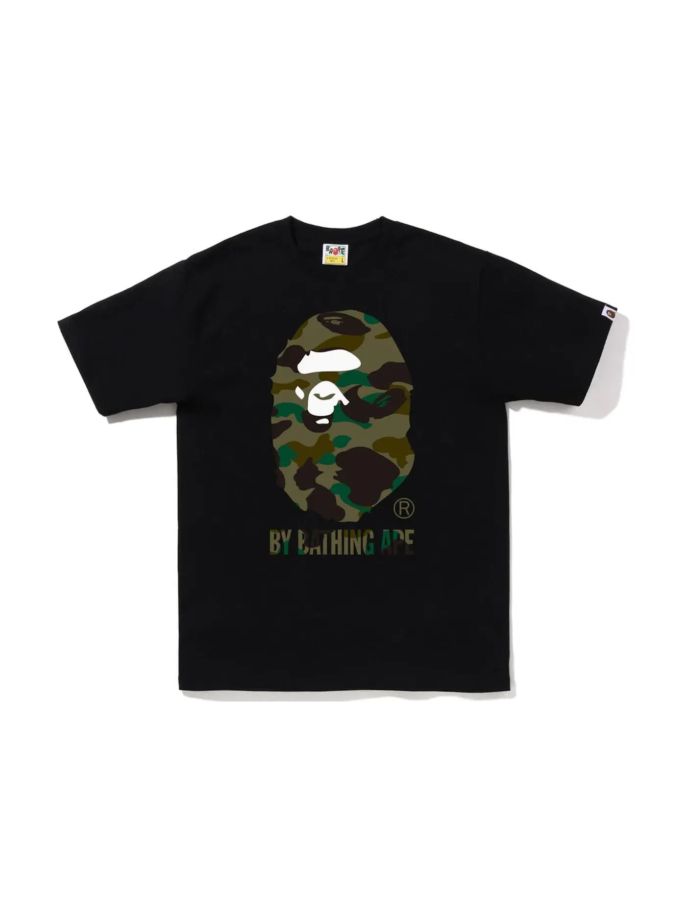Мужская футболка с камуфляжным принтом BAPE Tee — изображение 1 из 1, черный/зеленый