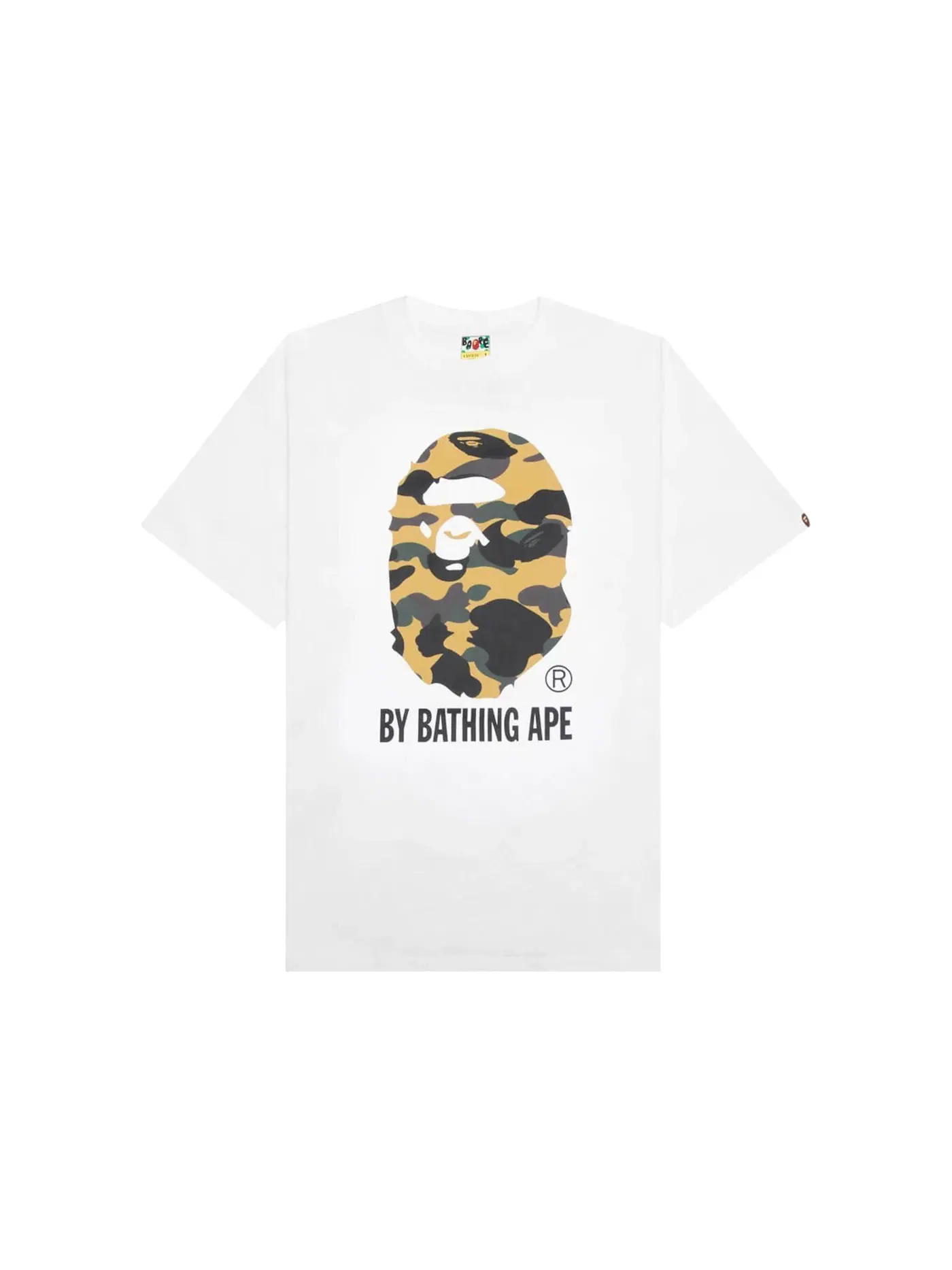 Мужская футболка с принтом 1st Camo By Bathing Ape Tee FW25 BAPE — изображение 1 из 1, белый желтый