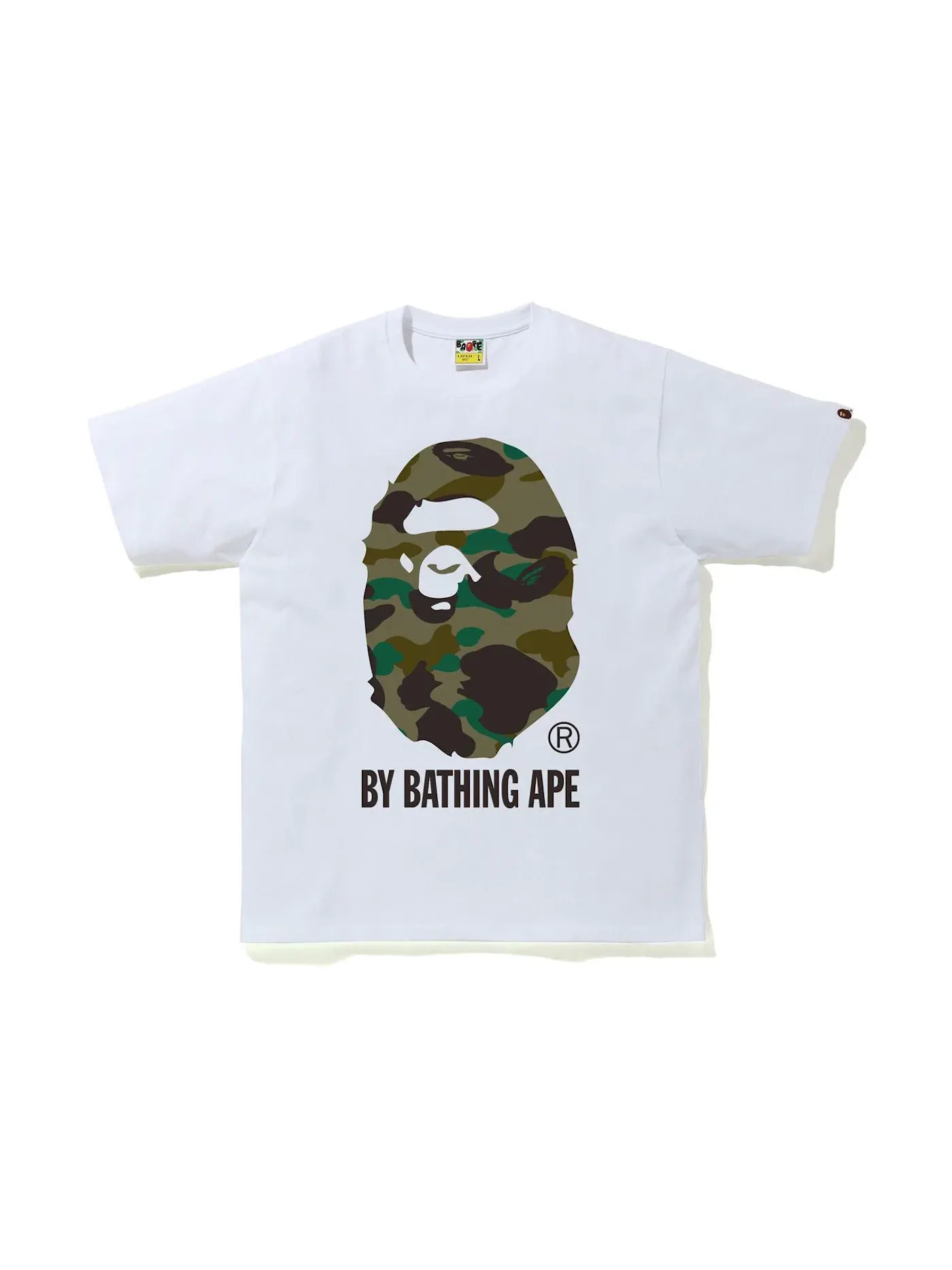 Мужская футболка с принтом BAPE 1st Camo By Bathing Ape Tee (FW21) — изображение 1 из 1, белый/зеленый