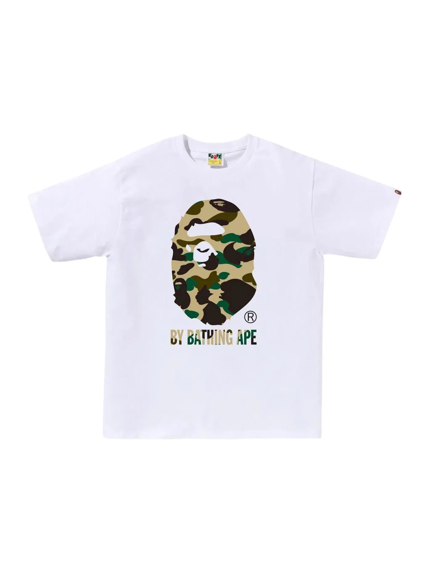 Мужская футболка с принтом BAPE 1st Camo By Bathing Ape Tee BAPE — изображение 1 из 1, белый/желтый