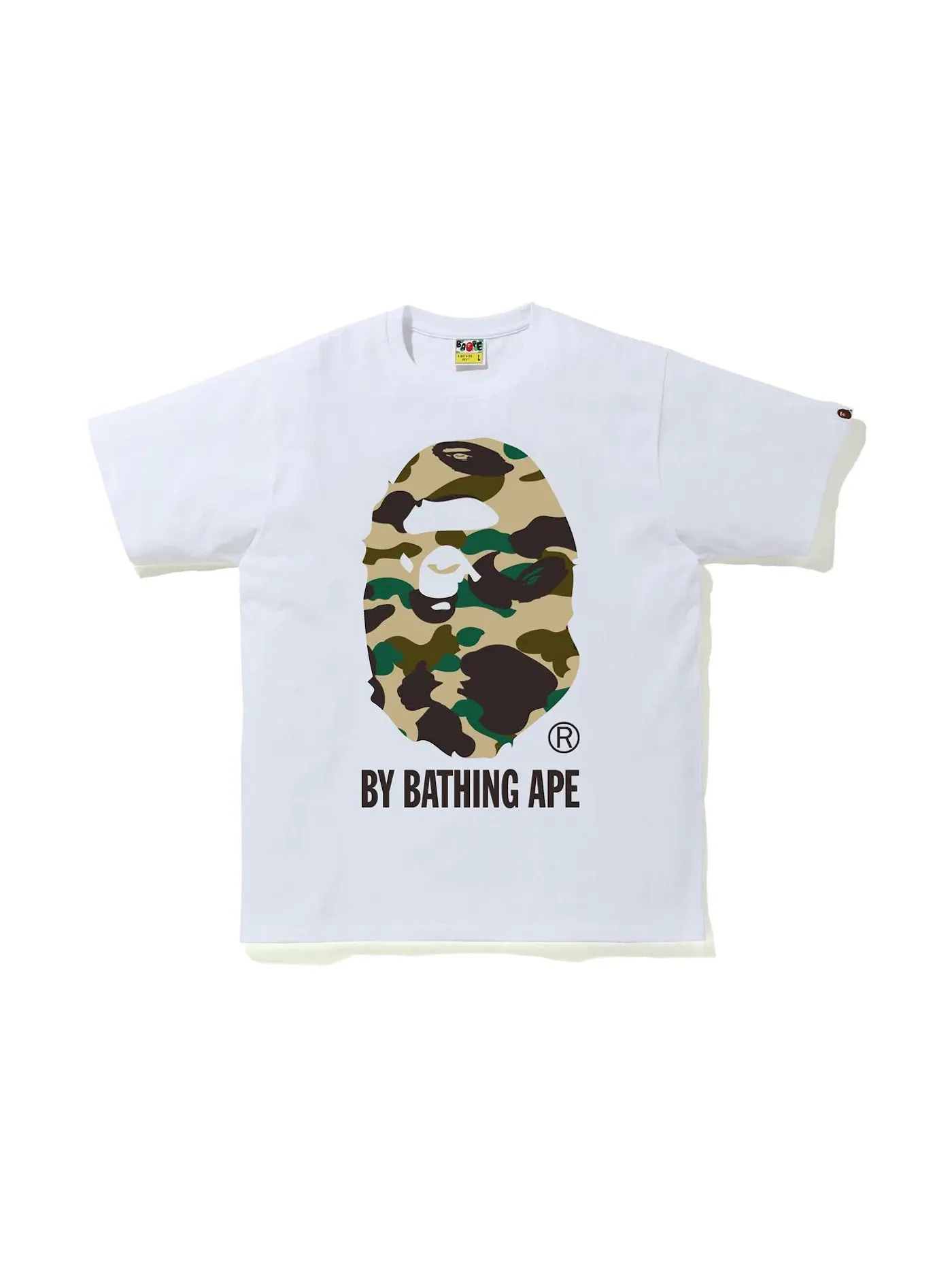 Мужская футболка с принтом 1st Camo BAPE — изображение 1 из 1, белый/желтый