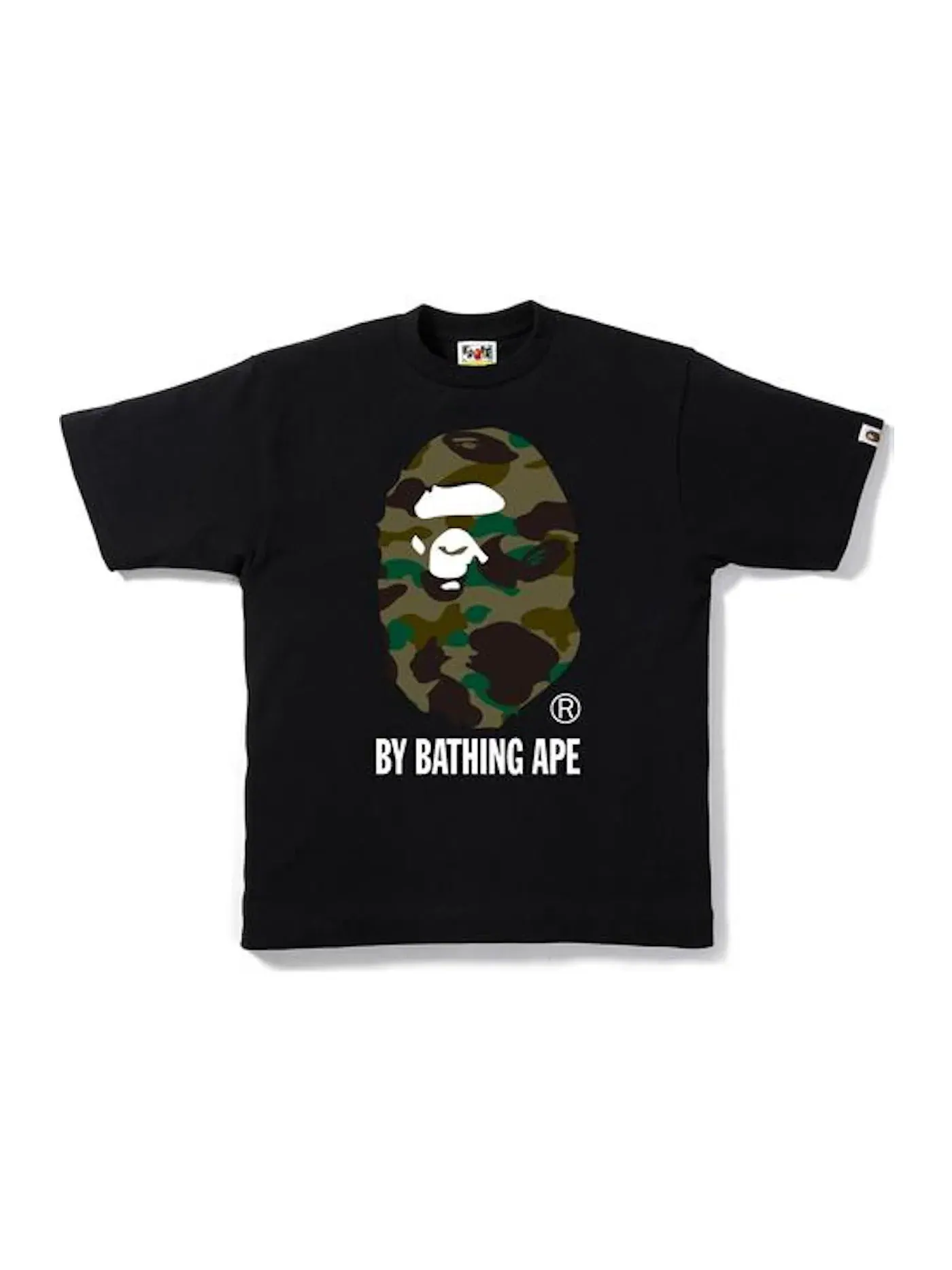 Мужская футболка с камуфляжным принтом BAPE Tee — изображение 1 из 1, черный/зеленый
