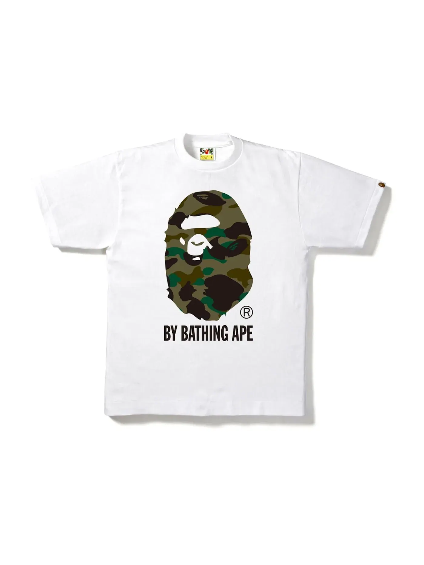 Мужская футболка с камуфляжным принтом Tee BAPE — изображение 1 из 1, белый/зеленый