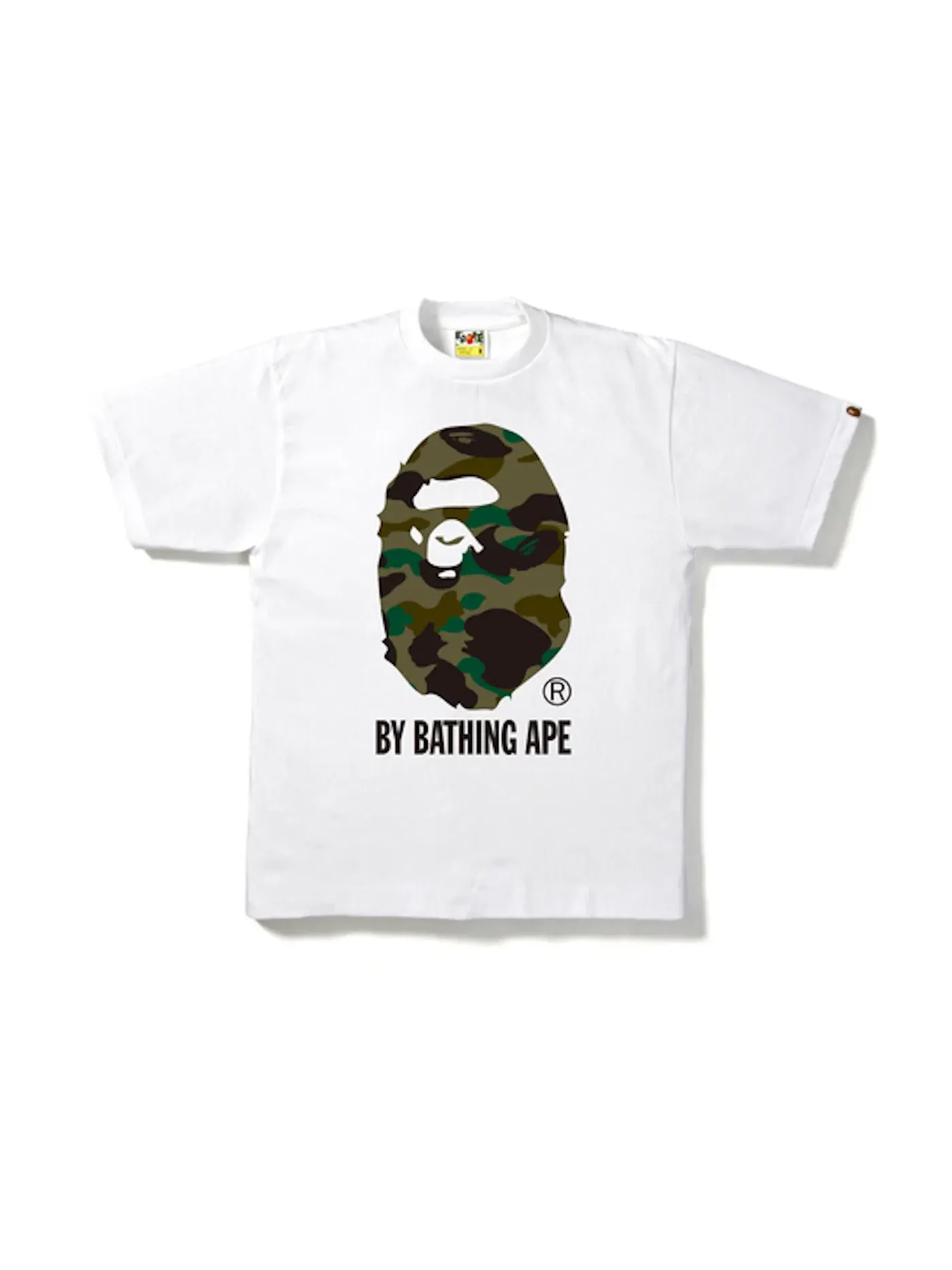Мужская футболка с принтом BAPE 1st Camo By Bathing Tee — изображение 1 из 1, белый/оливковый