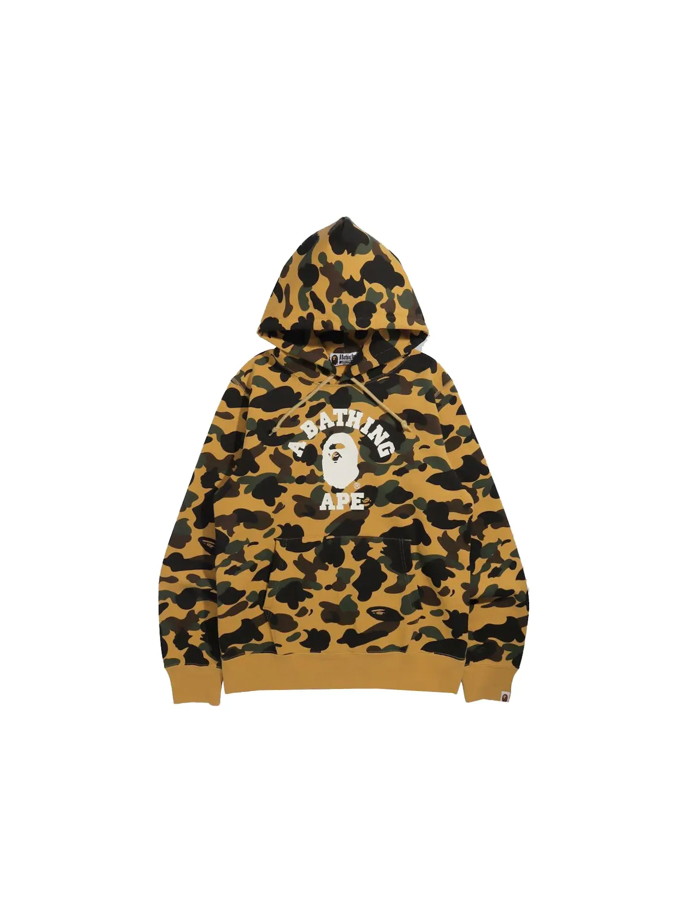 Мужской пуловер с капюшоном с принтом BAPE 1st Camo College Pullover Hoodie (FW21) BAPE — изображение 1 из 1, желтый