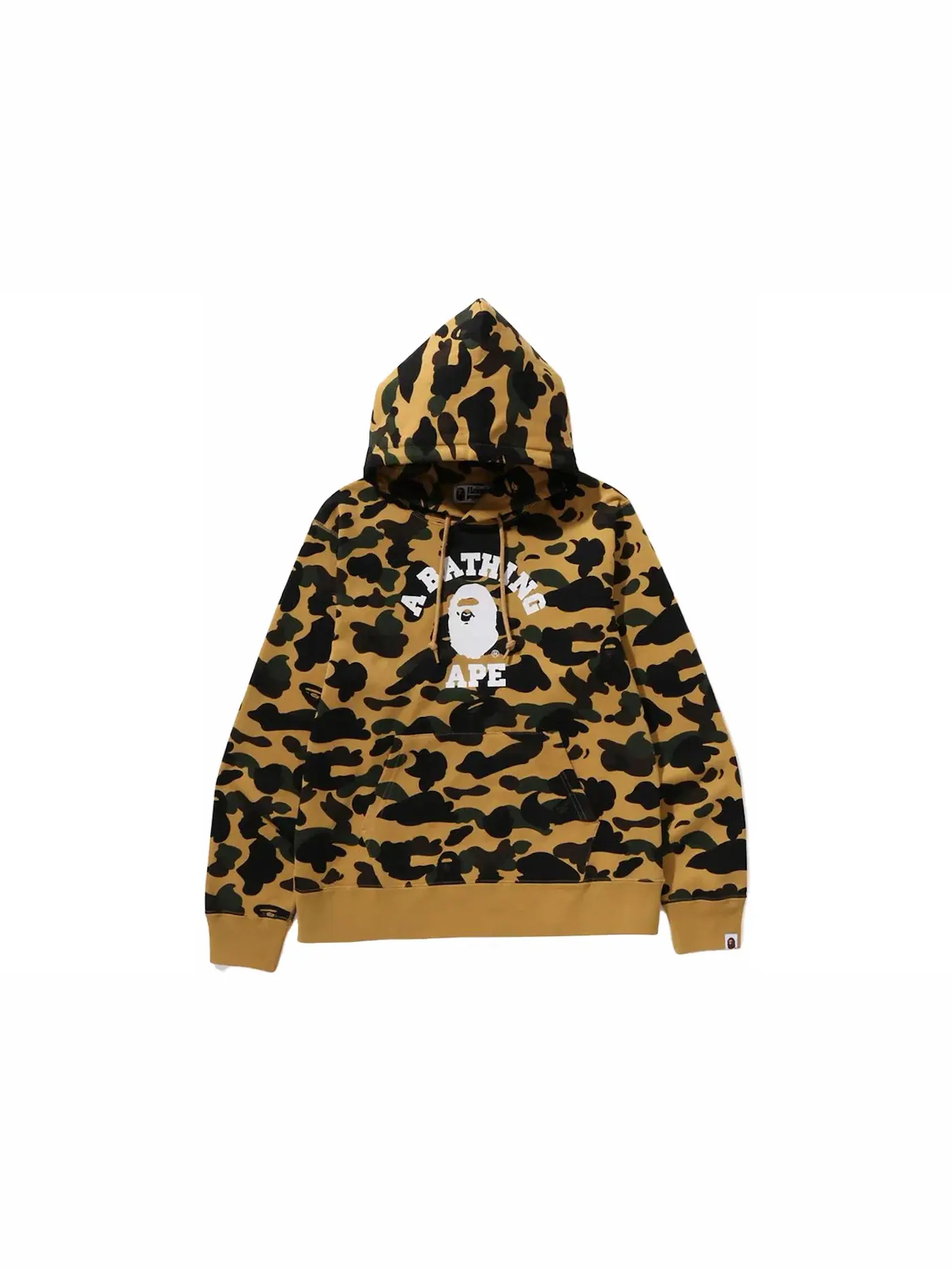 Мужской пуловер-худи с камуфляжным принтом BAPE 1st Camo College Pullover Hoodie (FW23) — изображение 1 из 1, желтый