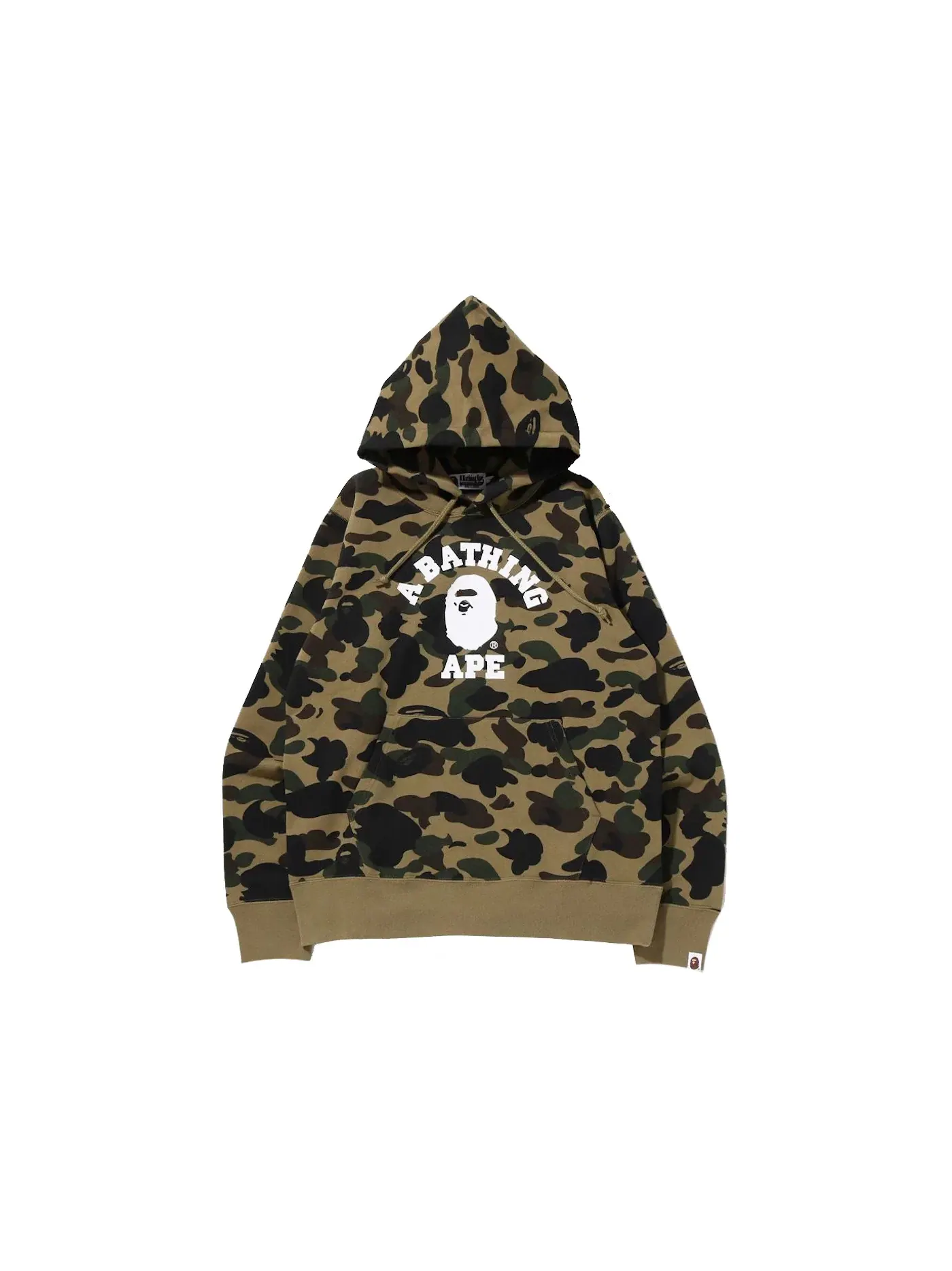 Мужской худи с принтом BAPE 1st Camo College Pullover Hoodie BAPE — изображение 1 из 1, зеленый