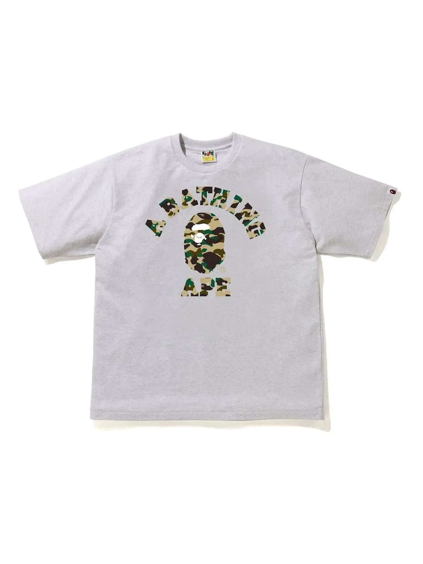 Мужская футболка с длинным рукавом BAPE 1st Camo College Relaxe Fit Tee — изображение 1 из 1, серый/желтый