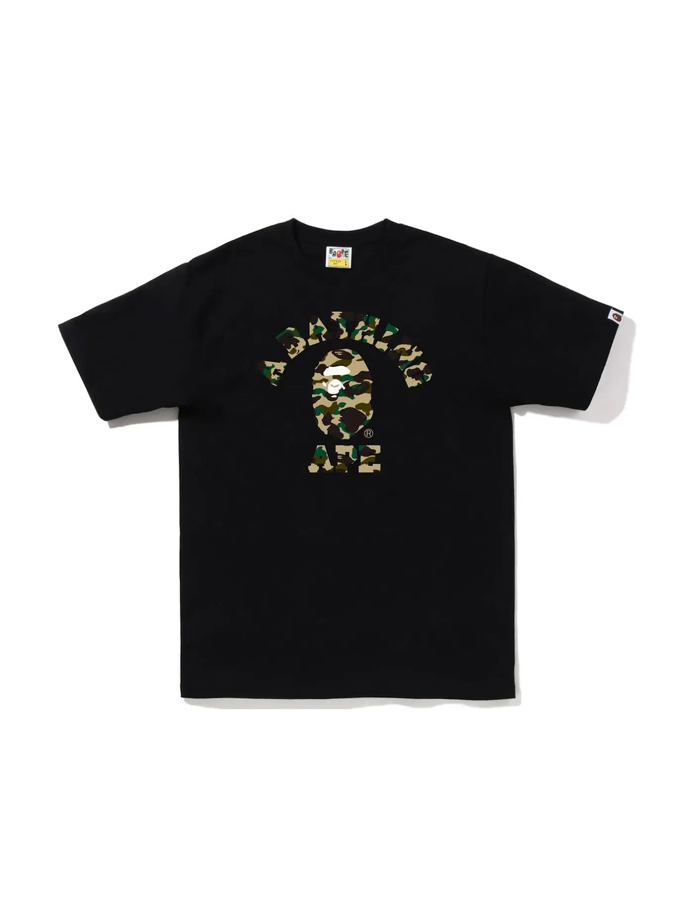 Мужская футболка с принтом BAPE 1st Camo College Tee (FW22) — изображение 1 из 1, черный желтый