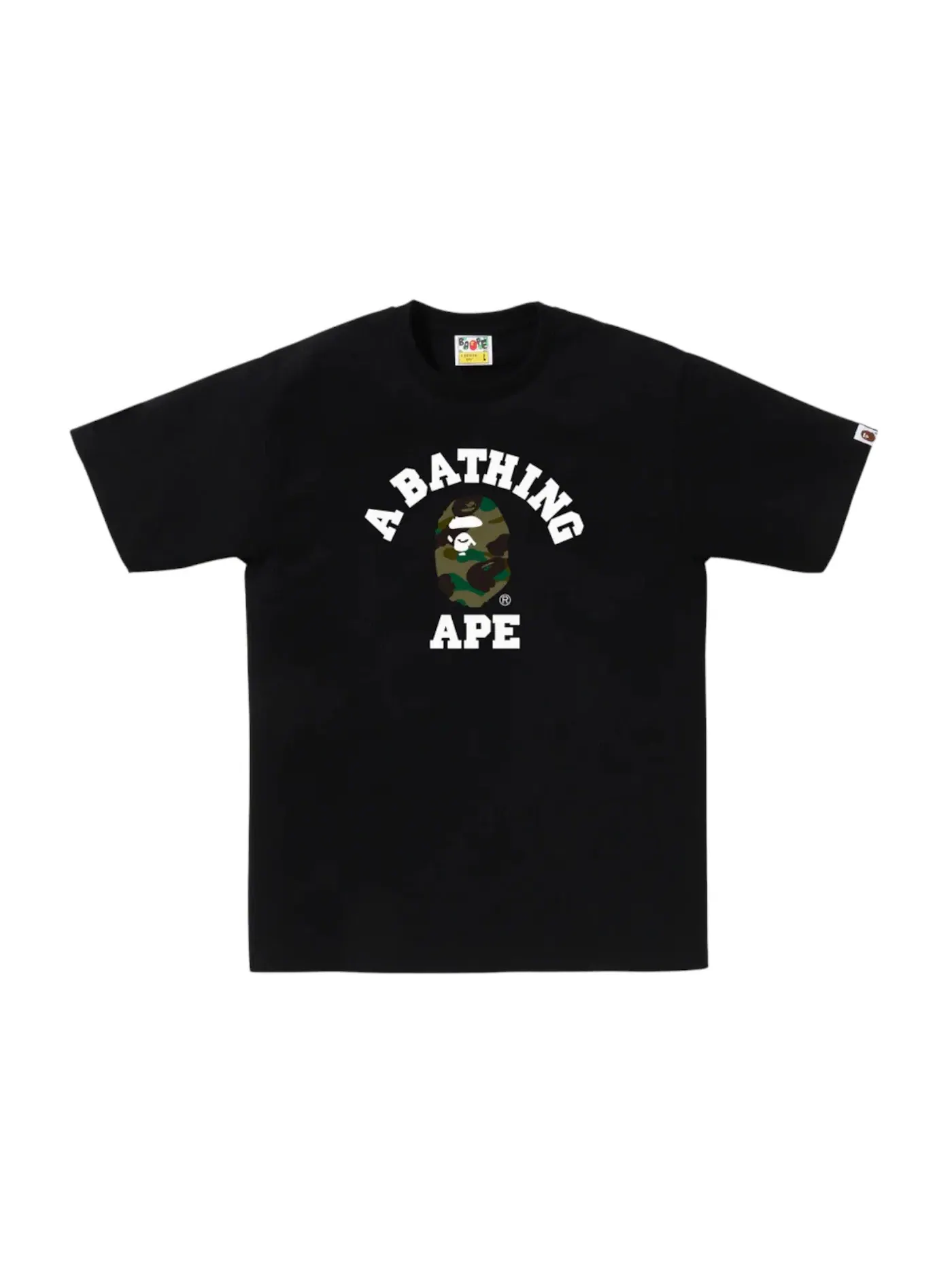 Мужская футболка с принтом Tee BAPE — изображение 1 из 1, черный зеленый