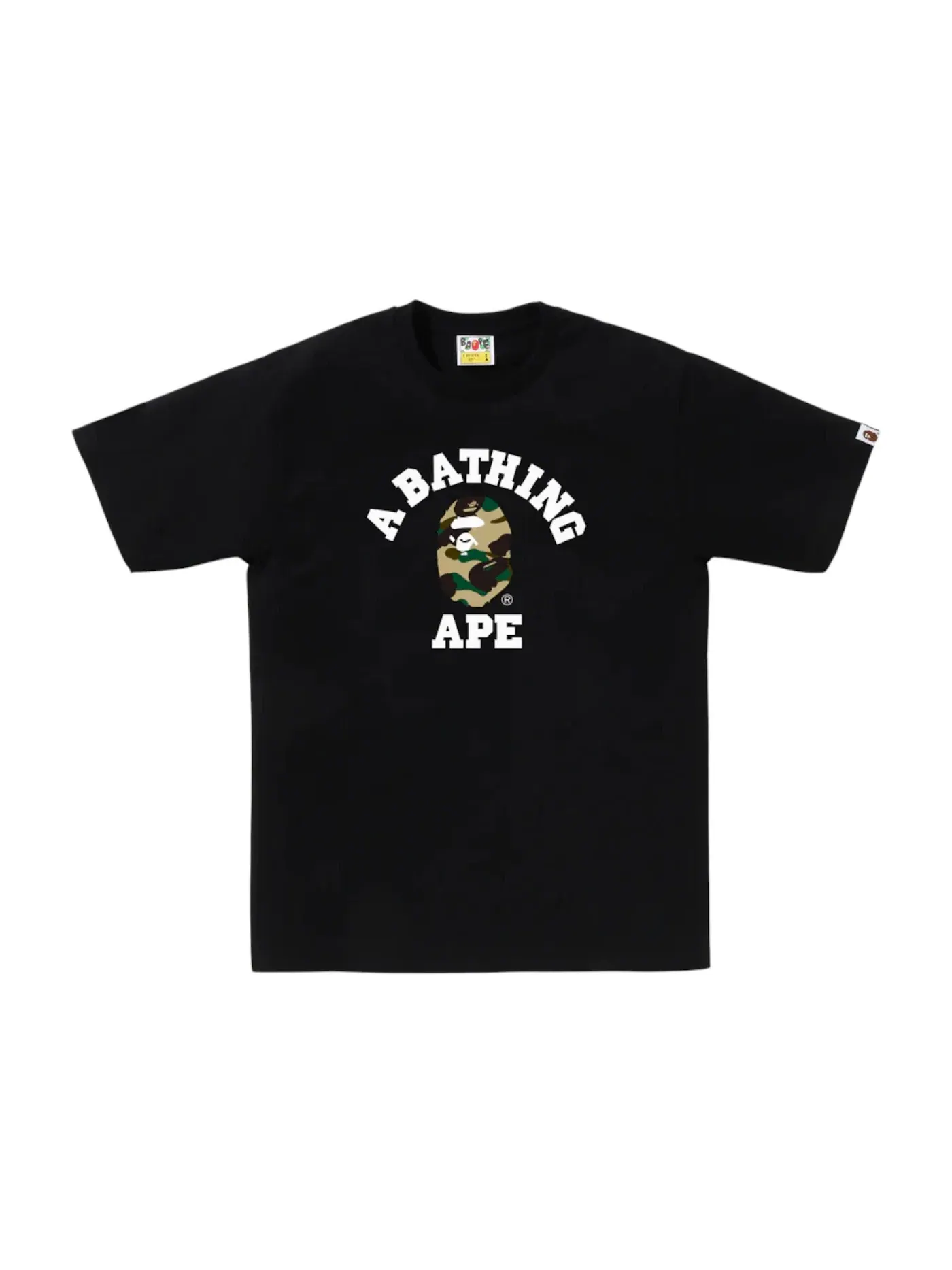 Мужская футболка с принтом BAPE 1st Camo College Tee (FW25) BAPE — изображение 1 из 1, черный желтый