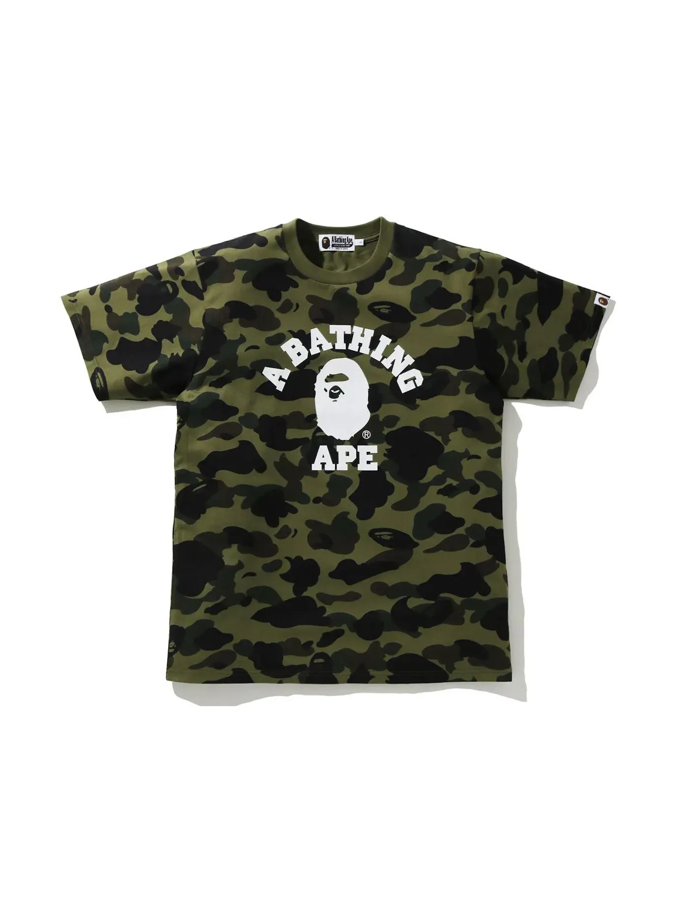 Мужская футболка с принтом BAPE 1st Camo College Tee (SS21) BAPE — изображение 1 из 1, зеленый