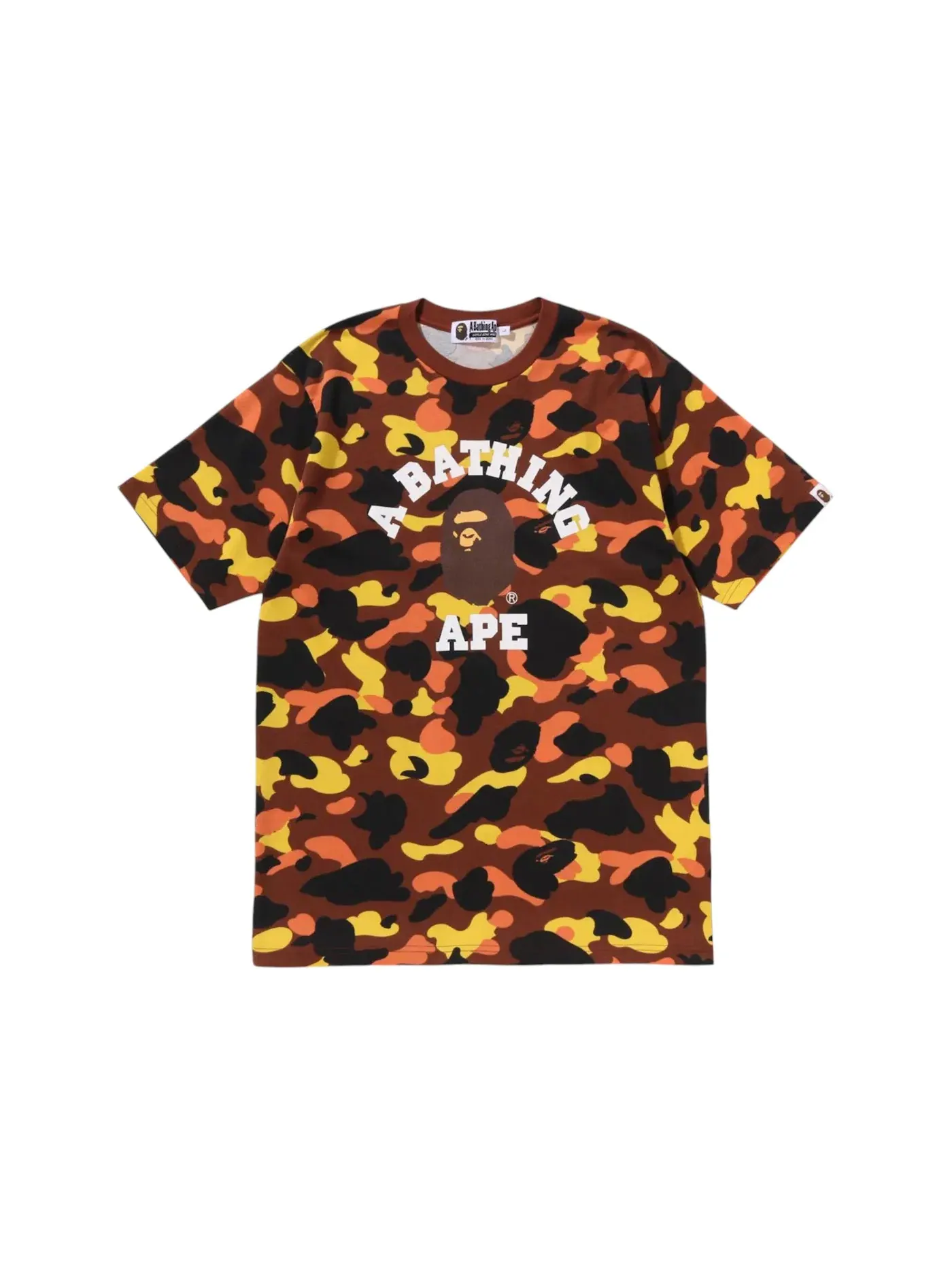 Мужская футболка с принтом BAPE 1st Camo College Tee — изображение 1 из 1, оранжевый