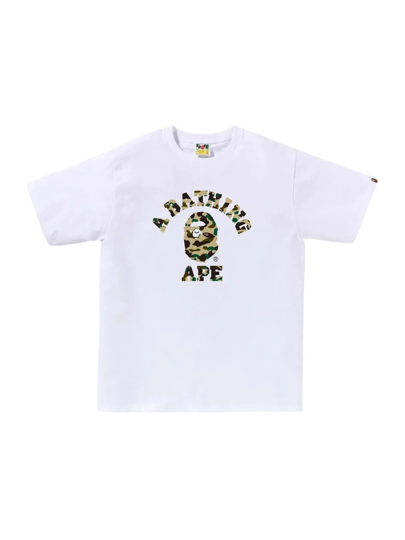Мужская футболка с камуфляжным принтом Tee BAPE — изображение 1 из 1, белый/желтый