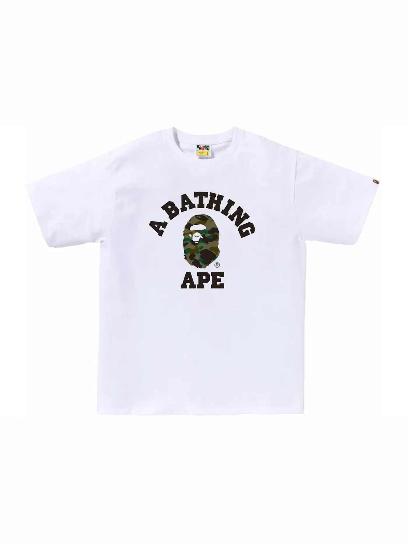 Мужская футболка с камуфляжным принтом BAPE Tee — изображение 1 из 1, белый/зеленый