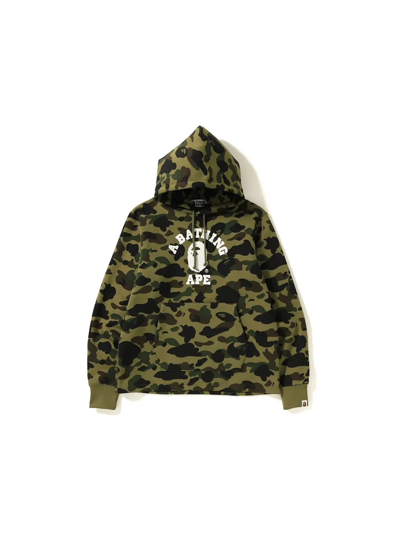 Мужской свитшот-худи с принтом BAPE 1st Camo College Wide Pullover Hoodie BAPE — изображение 1 из 2, зеленый