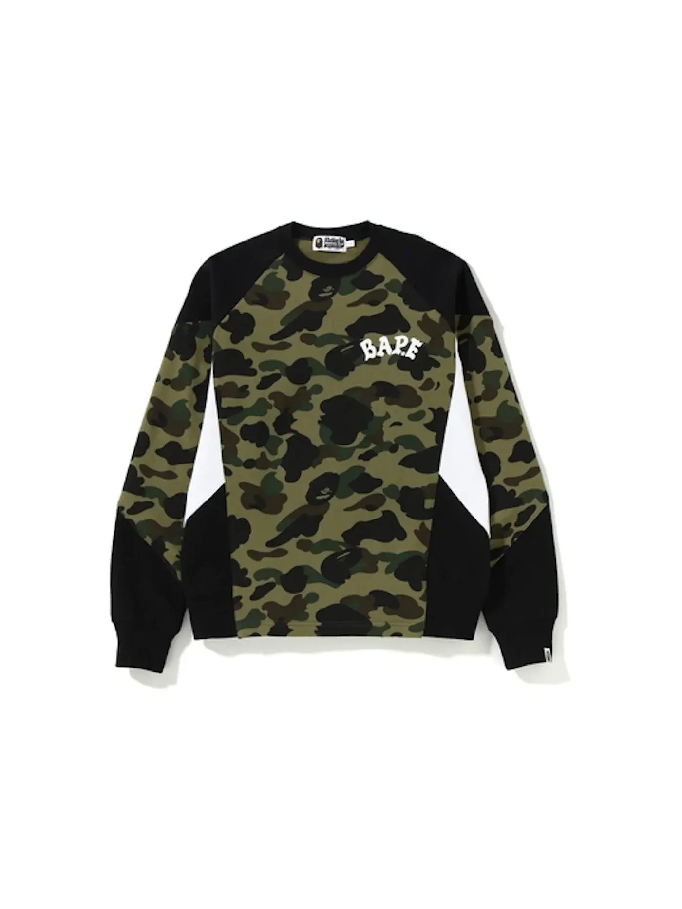Мужской свитшот с принтом BAPE Crewneck — изображение 1 из 2, зеленый