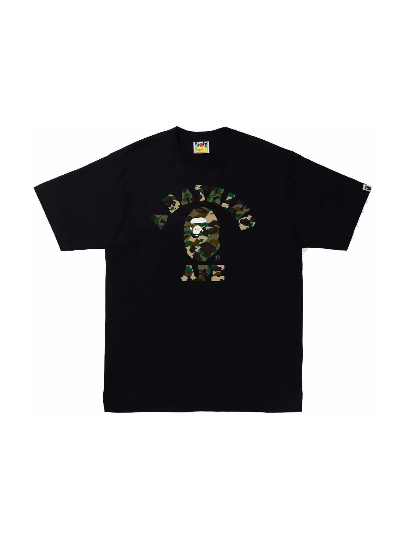 Мужская футболка с принтом BAPE 1st Camo Crazy College Tee BAPE — изображение 1 из 1, черный