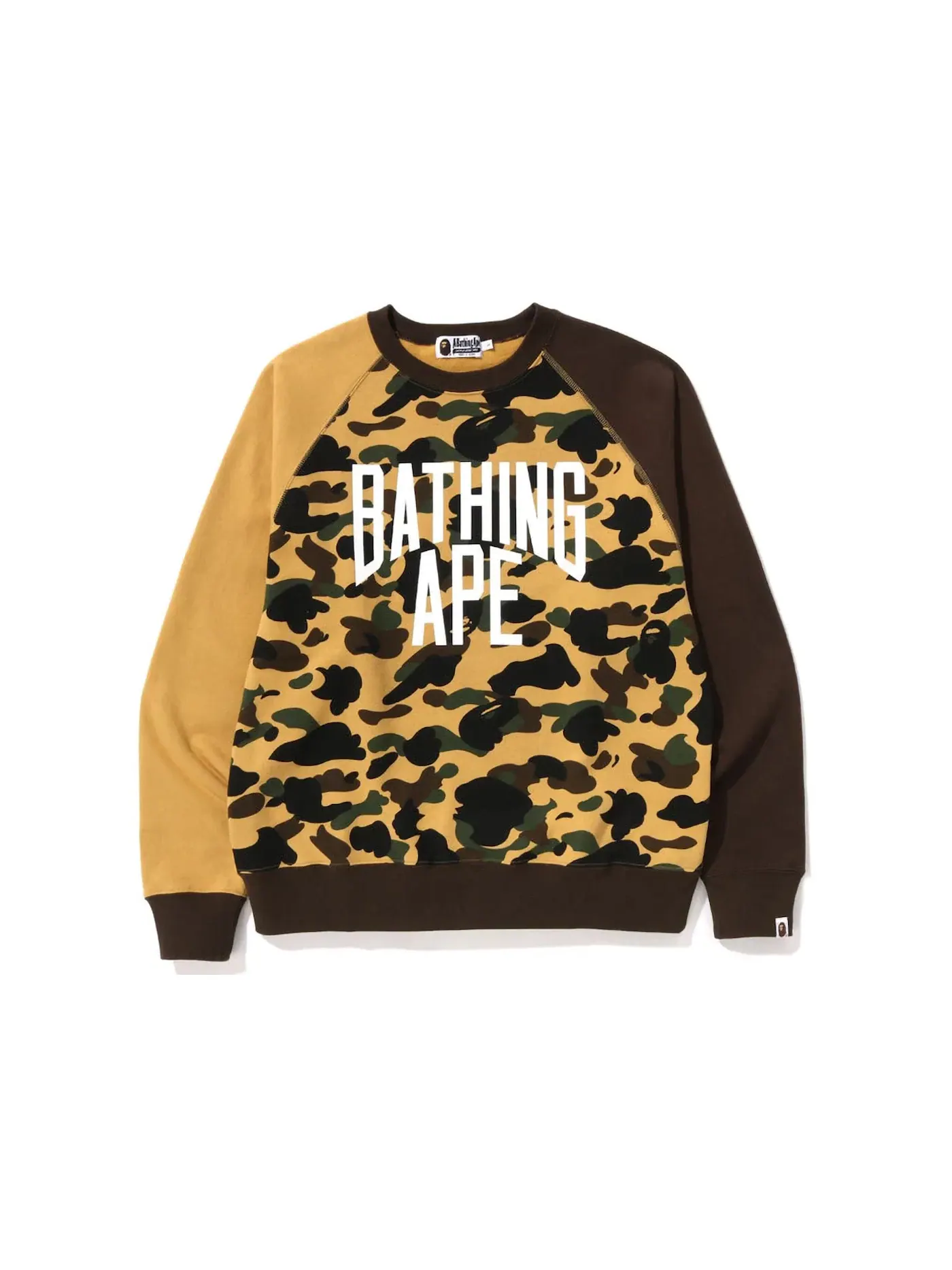 Мужской свитшот свободного кроя с принтом Crazy NYC Logo BAPE — изображение 1 из 2, желтый