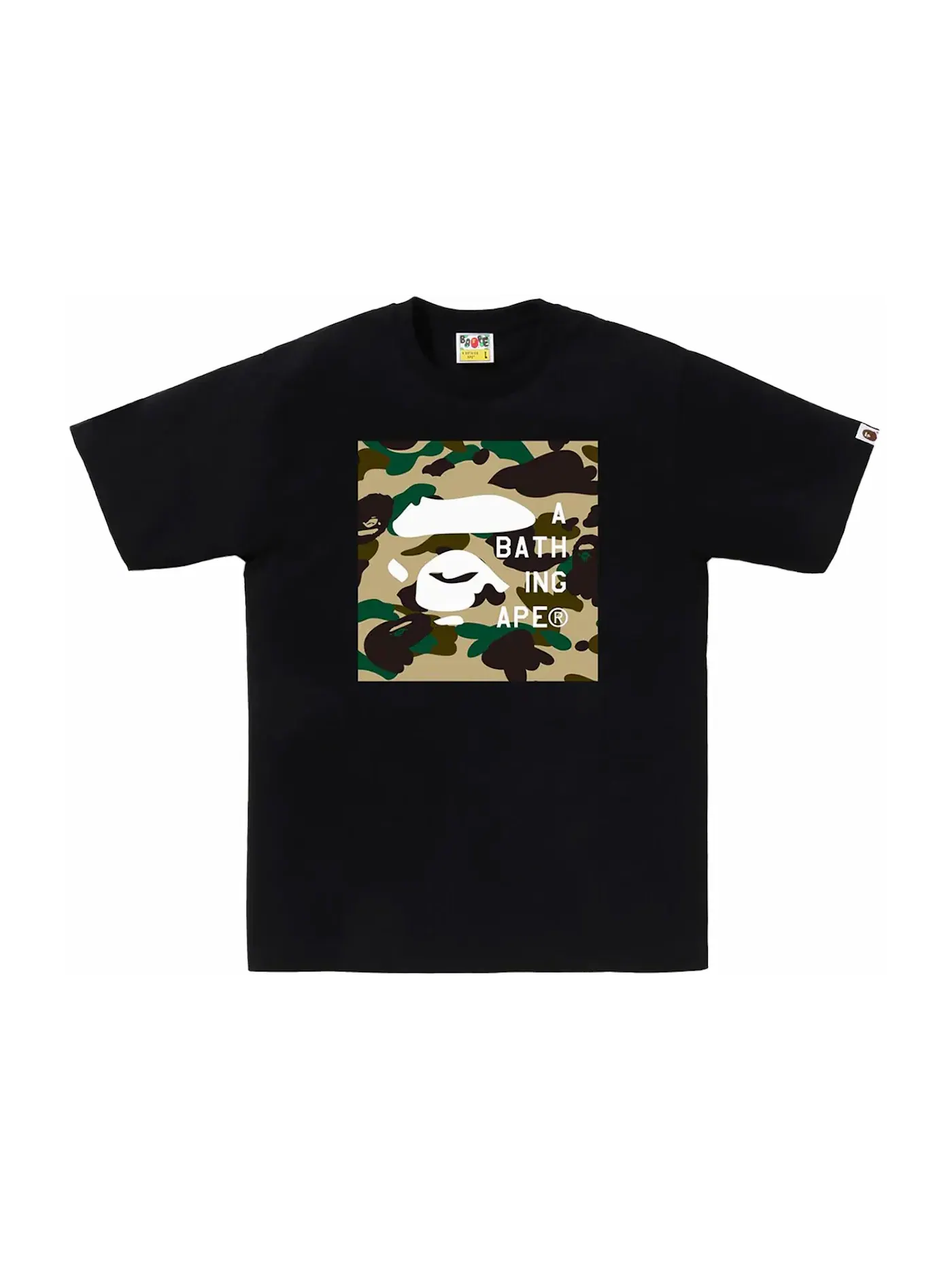 Мужская футболка с принтом BAPE 1st Camo Face Tag Logo Tee BAPE — изображение 1 из 1, черный