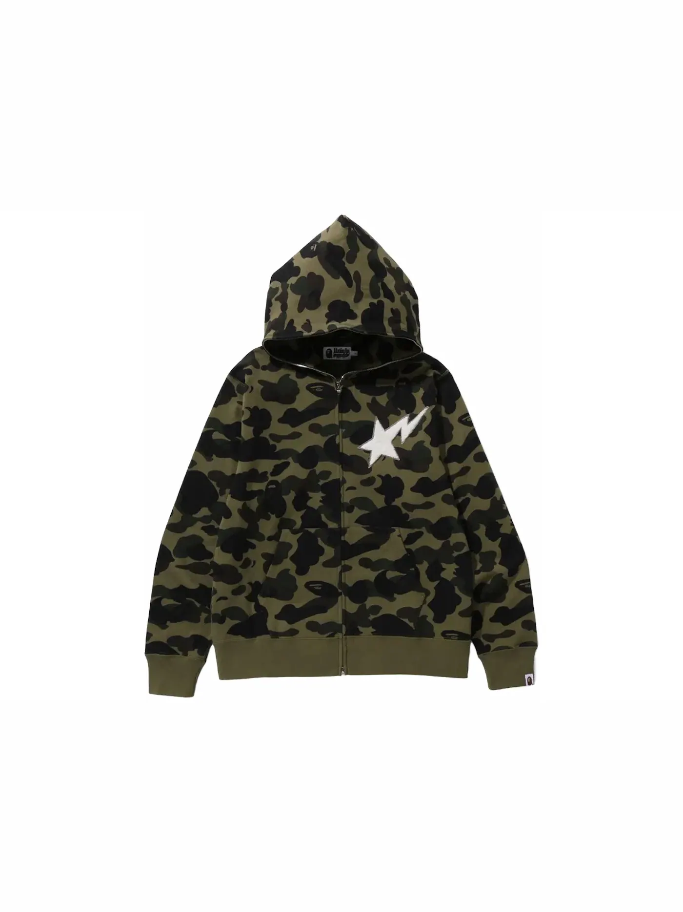 Мужская худи с принтом BAPE 1st Camo Full Zip Hoodie (FW23) BAPE — изображение 1 из 1, зеленый