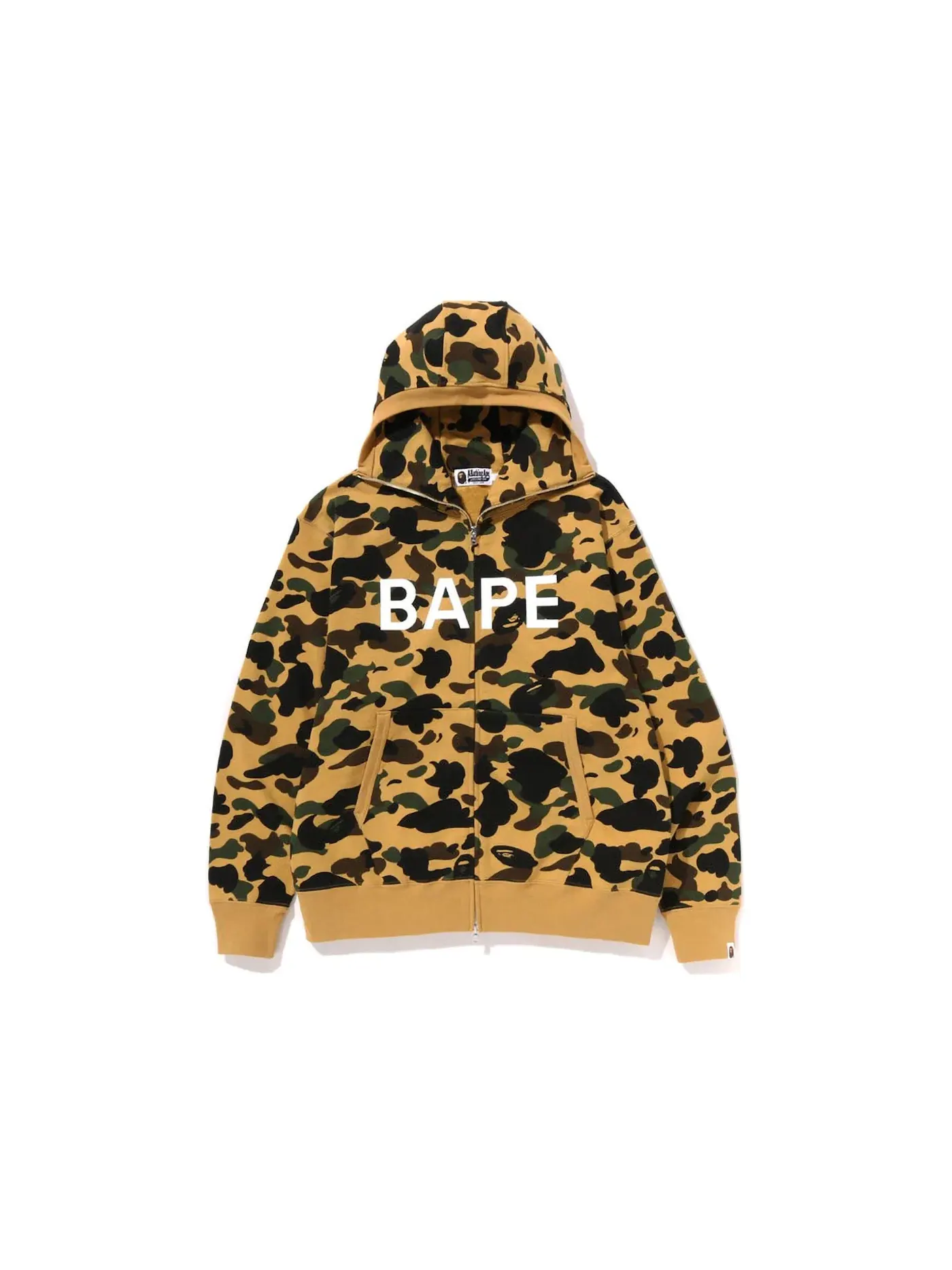 Мужская худи на молнии с принтом BAPE 1st Camo Full Zip Hoodie (SS23) BAPE — изображение 1 из 1, желтый
