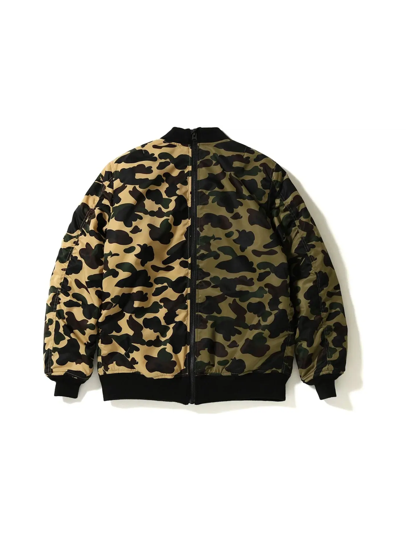 Мужская куртка-бомбер с камуфляжным принтом MA-1 BAPE — изображение 2 из 3, желтый зеленый