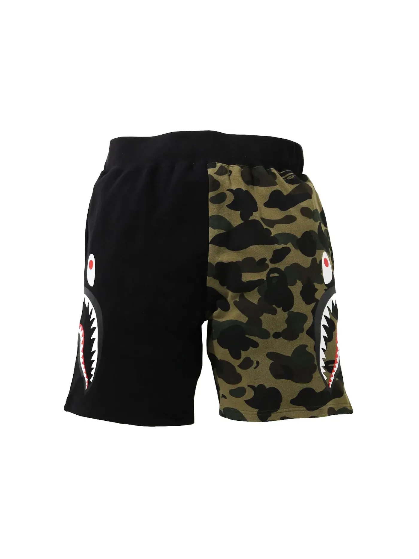 Мужские шорты с принтом BAPE 1st Camo Half Side Shark Sweat Shorts BAPE — изображение 2 из 2, зеленый