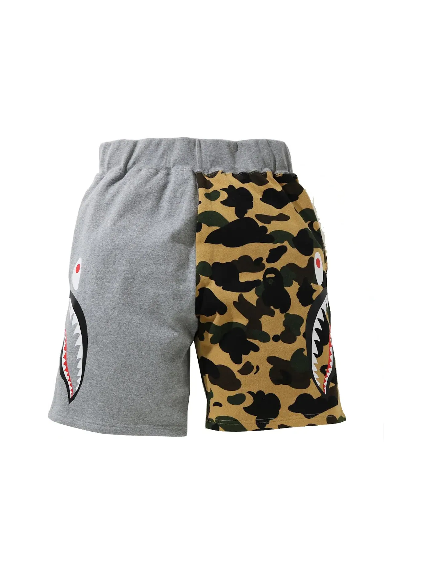 Мужские шорты с принтом BAPE 1st Camo Half Side Shark Sweat Shorts BAPE — изображение 2 из 2, желтый