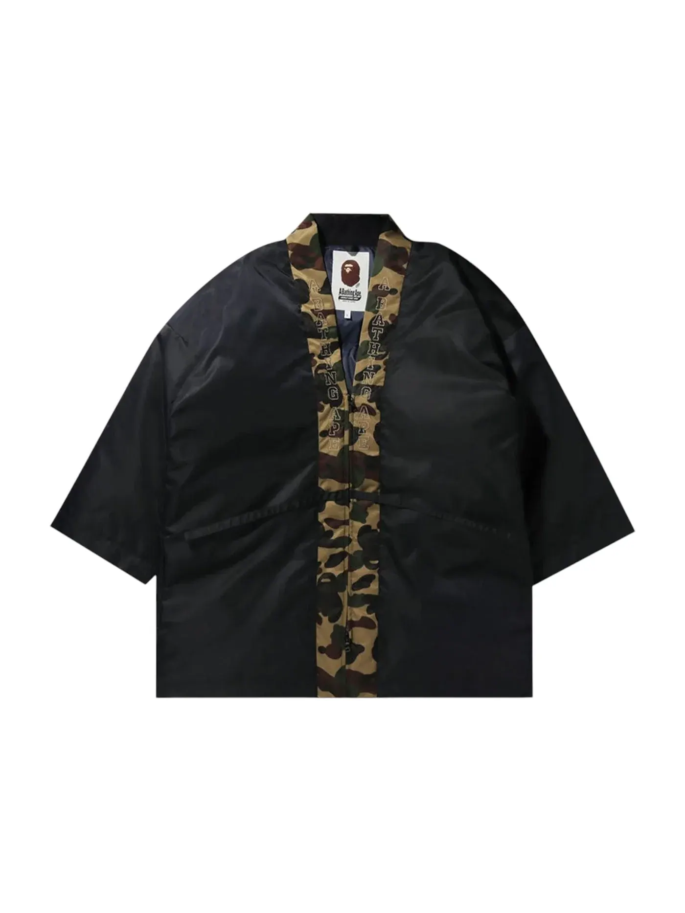 Мужская куртка-пуховик с камуфляжным принтом BAPE — изображение 1 из 1, зеленый